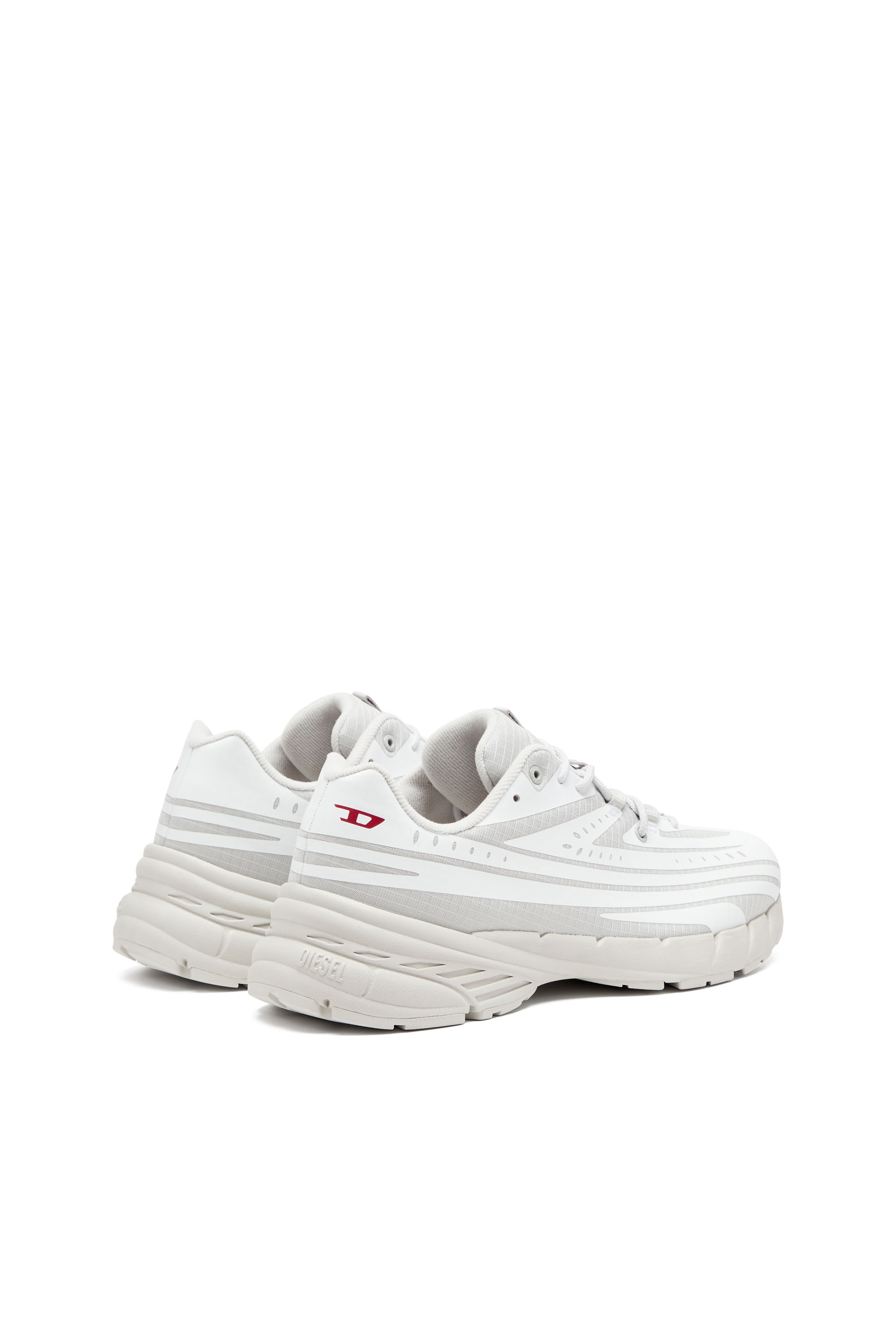 Diesel - D-AIRSPEED LOW, Man's D-Airspeed Low-Striped sneakers in coated ripstop in White/Grey - 3