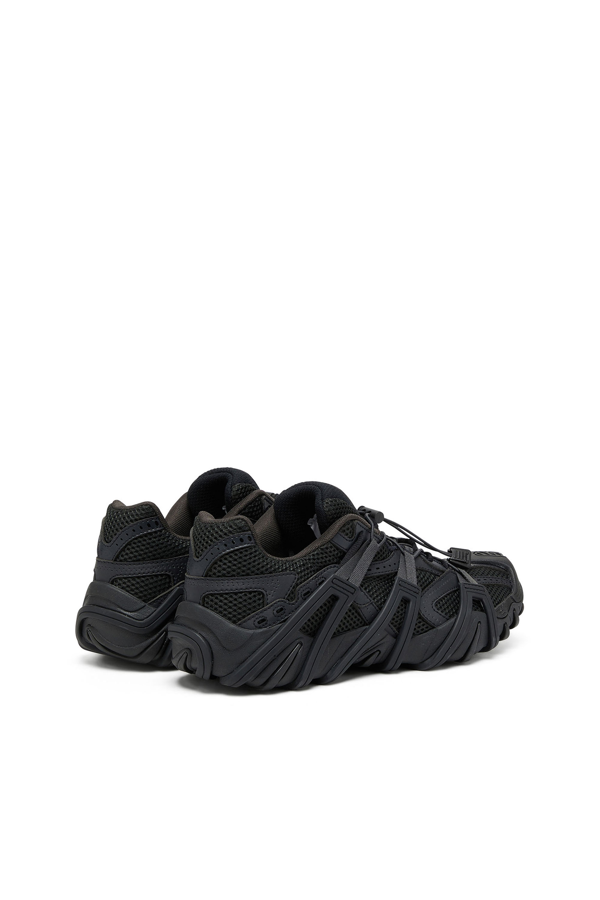 Diesel - S-PROTOTYPE CR LACE X, Man's S-Prototype Cr-Mesh and PU sneakers with double lacing in Black - 3