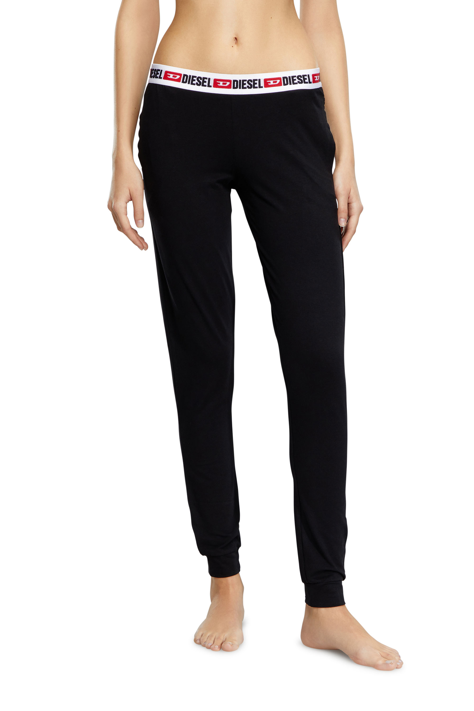 Diesel - UFLB-BABYX, Woman Sweatpants with logo waistband in Black - Image 2