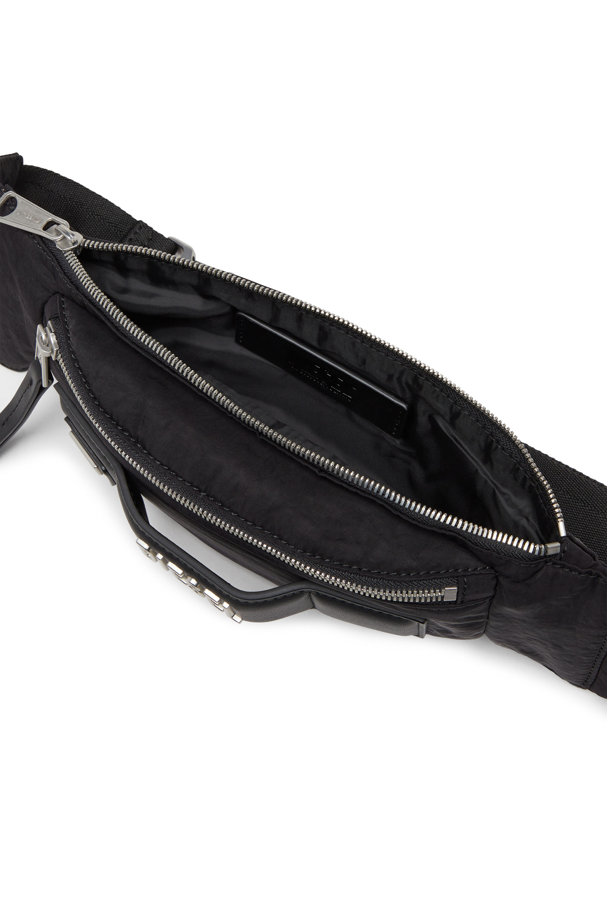 Diesel - LOGOS BELT BAG, Unisex Logos-Belt bag in recycled nylon in Black - Image 4