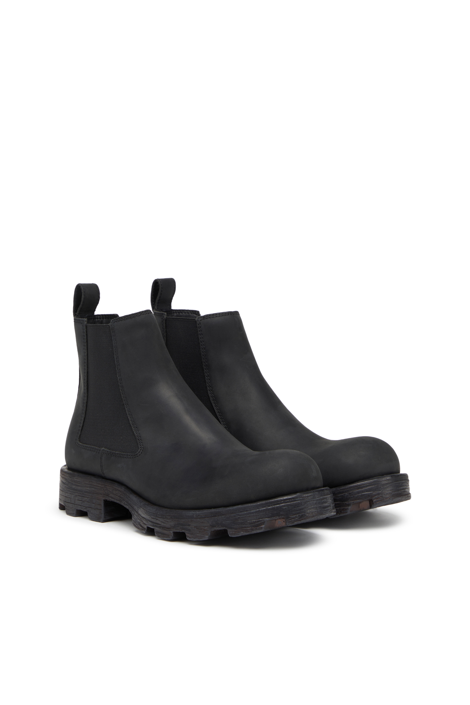 Diesel - D-HAMMER LCH, Man's D-Hammer LCH - Chelsea boots in waxed nubuck leather in Black - 2