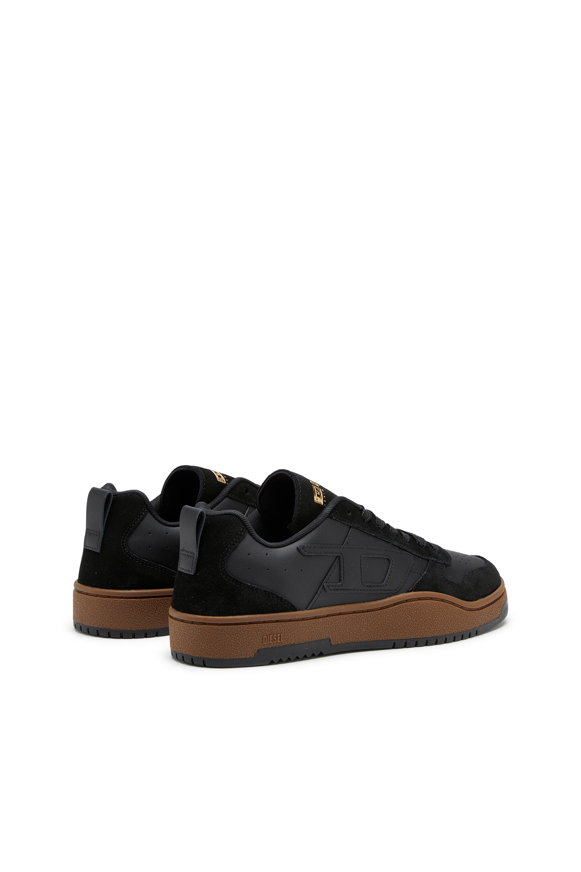 Diesel - S-UKIYO V2 LOW, Man's S-Ukiyo-Sneakers in leather and suede in Black - 3