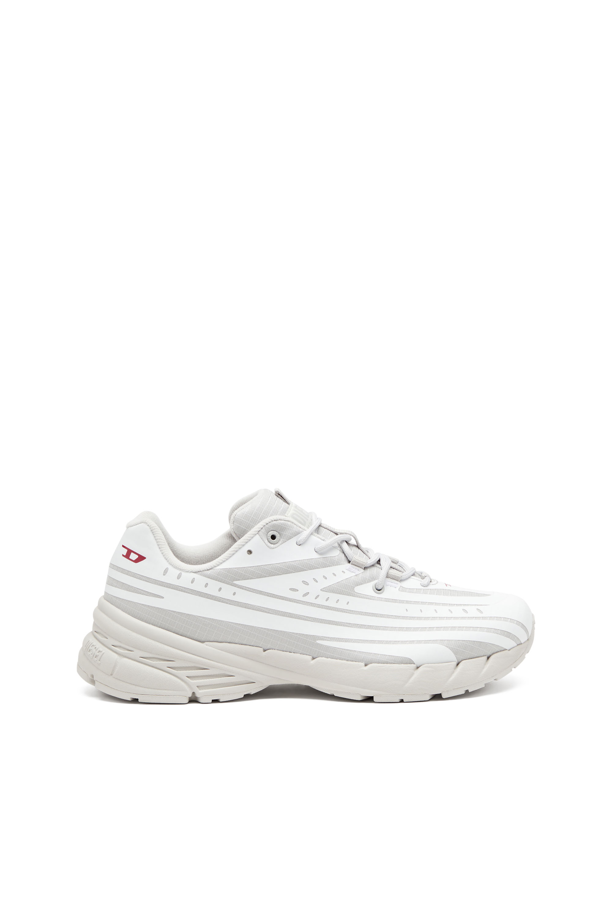 Diesel - D-AIRSPEED LOW, Man's D-Airspeed Low-Striped sneakers in coated ripstop in White/Grey - 1