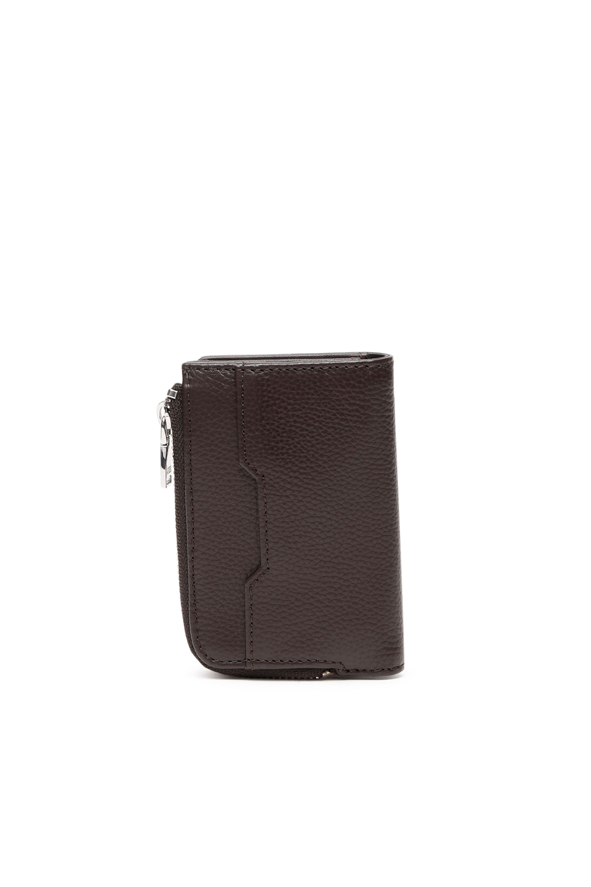 Diesel - L-ZIP KEY, Man Key case in grained leather in Brown - Image 2