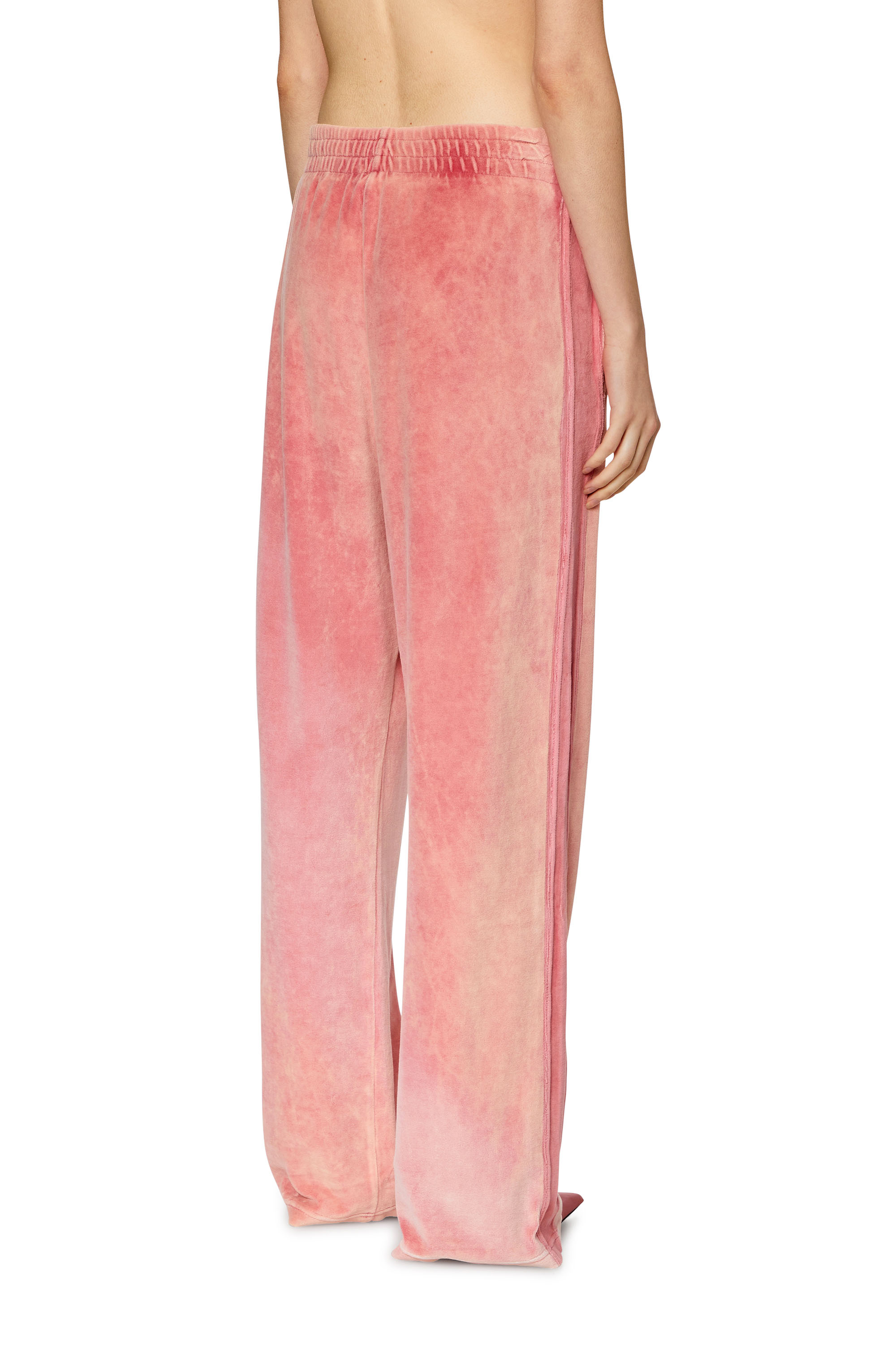 Diesel - P-MARTYN, Woman Acid-wash chenille wide-leg sweatpants in Pink - Image 4