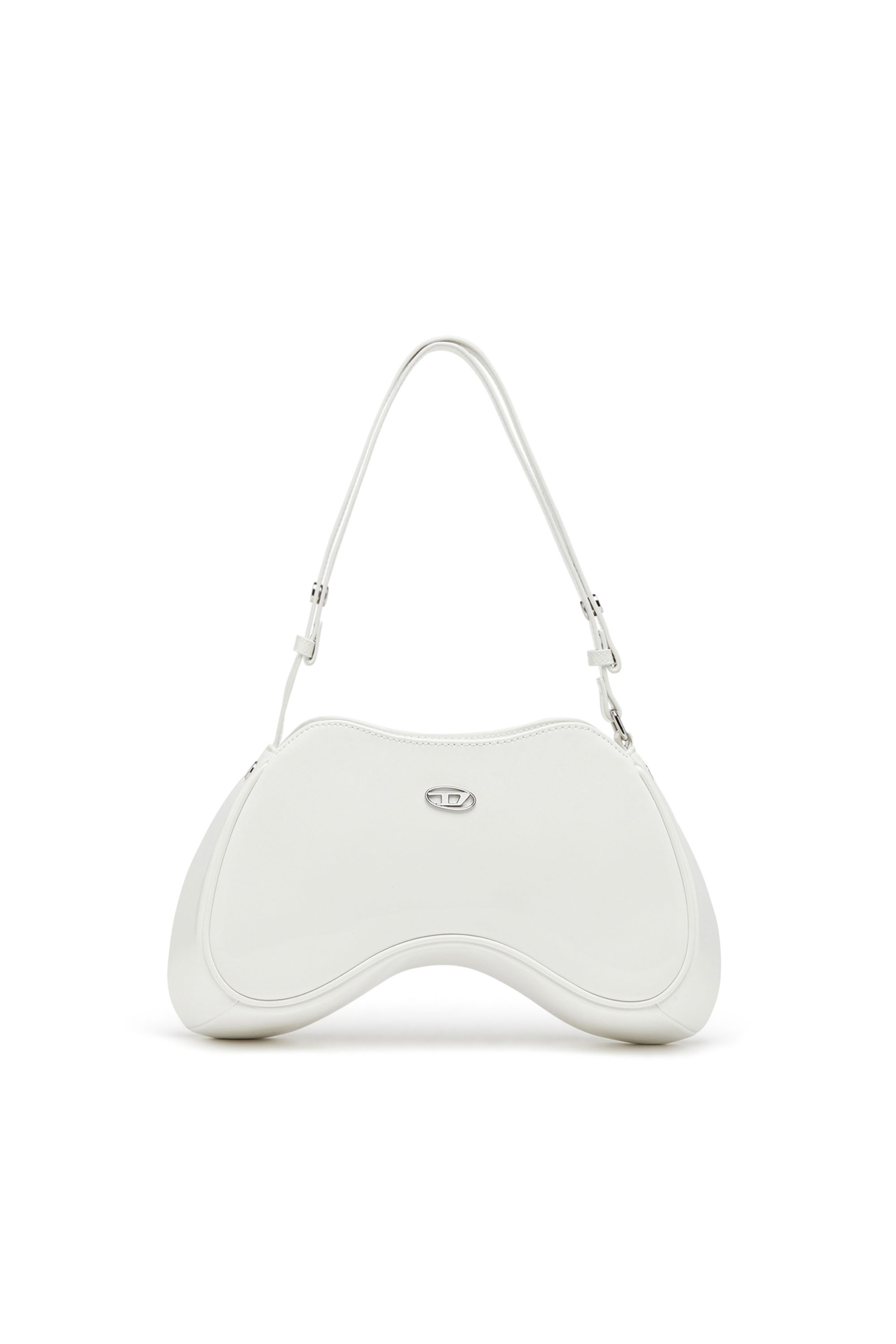 Diesel - PLAY SHOULDER, Woman's Play-Glossy shoulder bag in White - 1