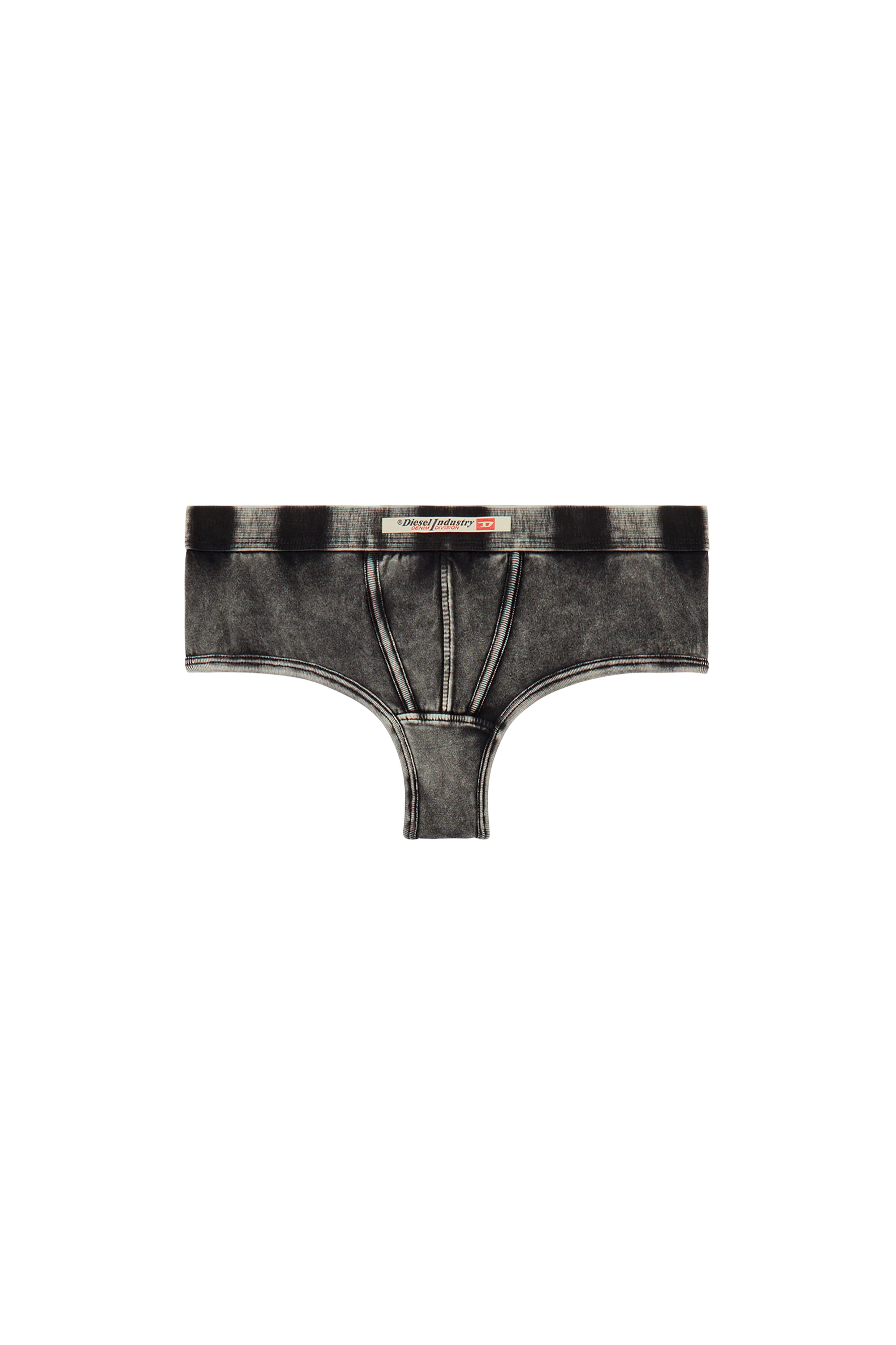 Diesel - UFPN-CLODIA, Woman Thong in denim-effect jersey in Black - Image 4