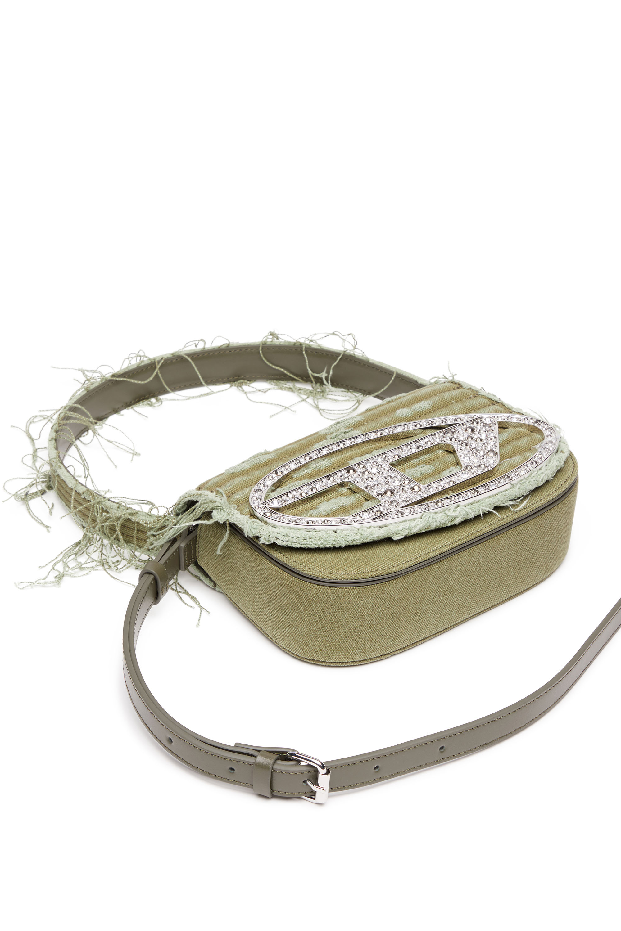 Diesel - 1DR, Woman's 1DR-Iconic shoulder bag in canvas and leather in Military Green - 5