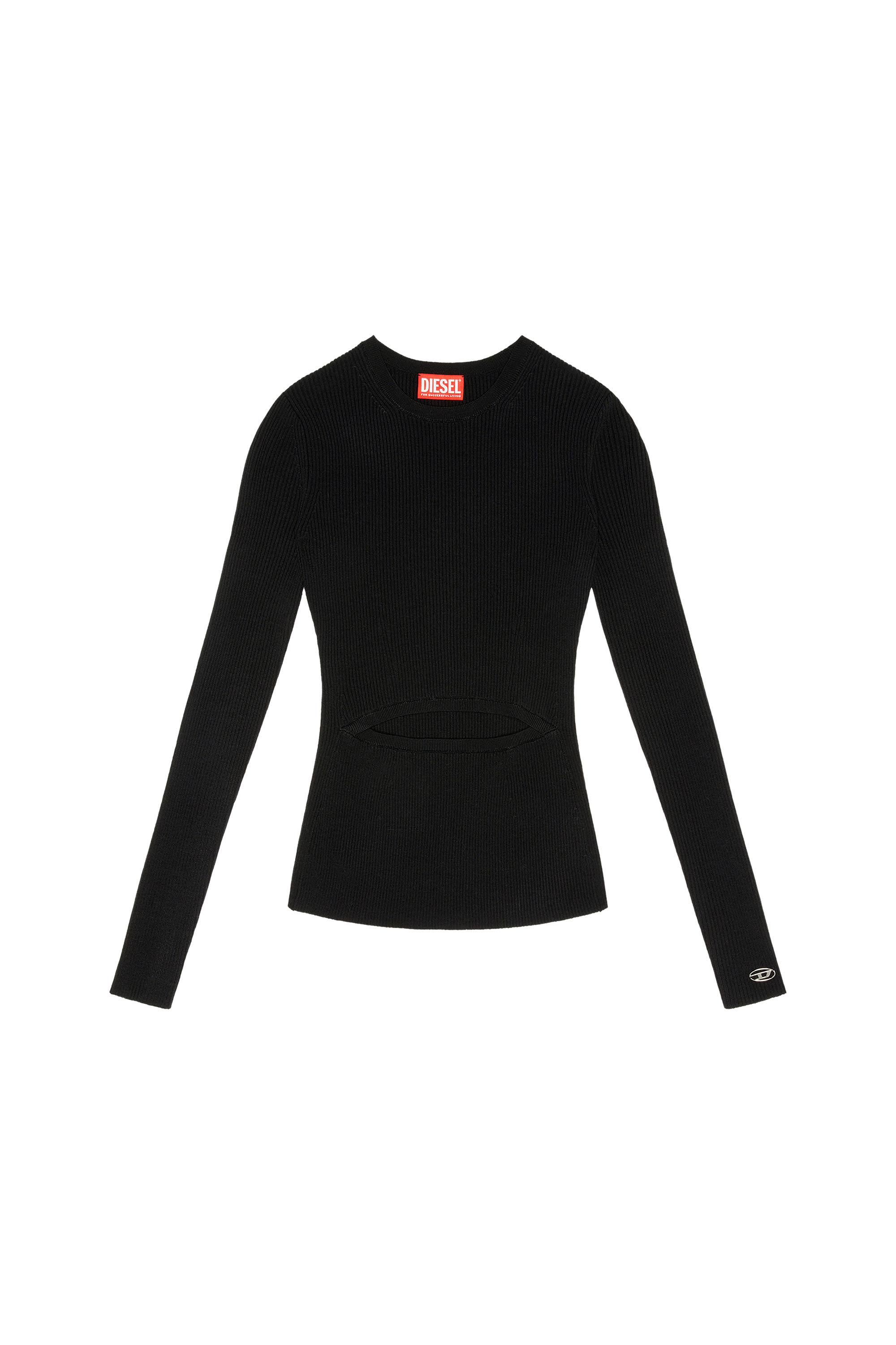 Diesel - M-PERIS, Woman Wool-blend top with cut-out in Black - Image 4