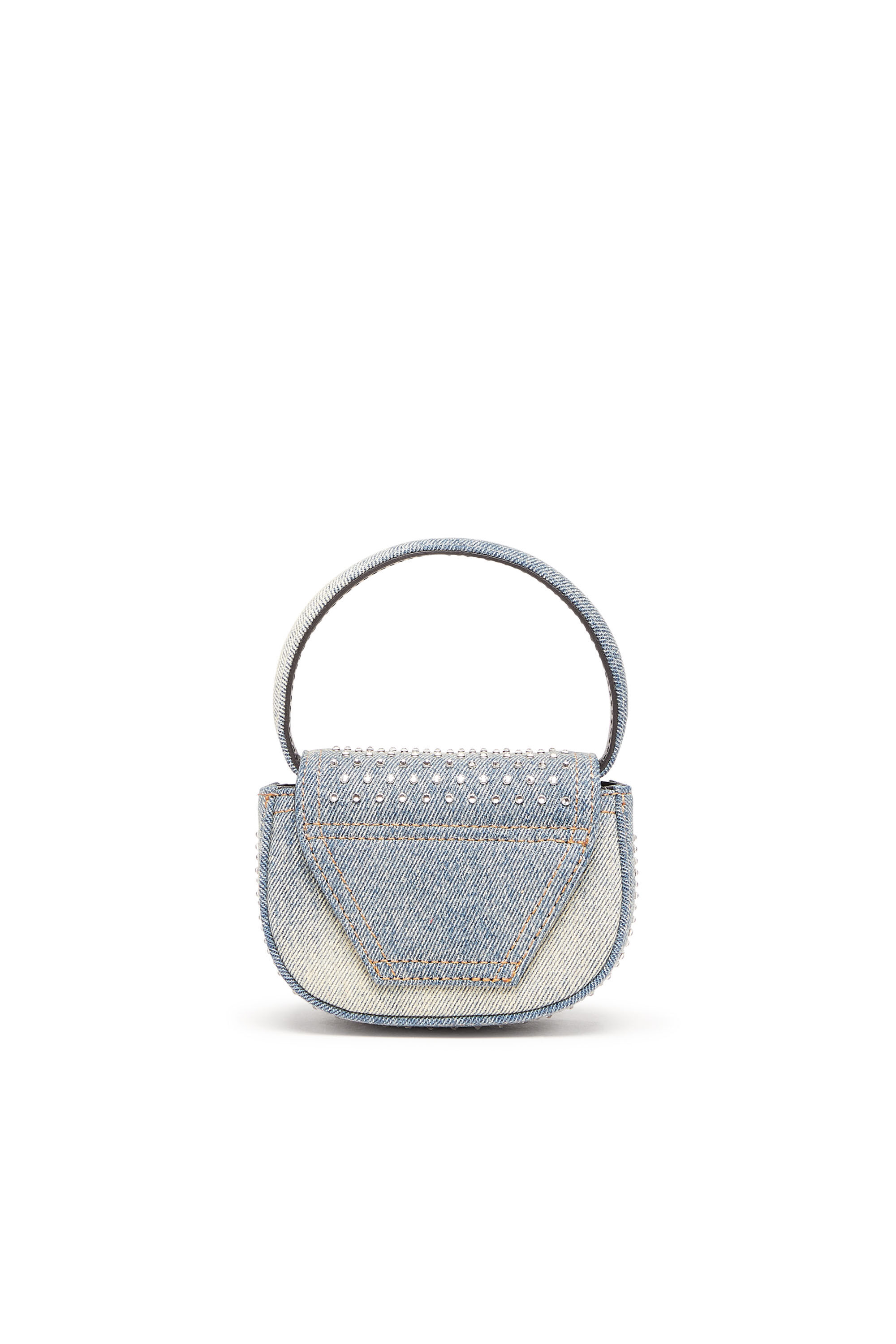 Diesel - 1DR XS, Woman's 1DR XS - Iconic mini bag in denim and crystals in Light Blue - 3