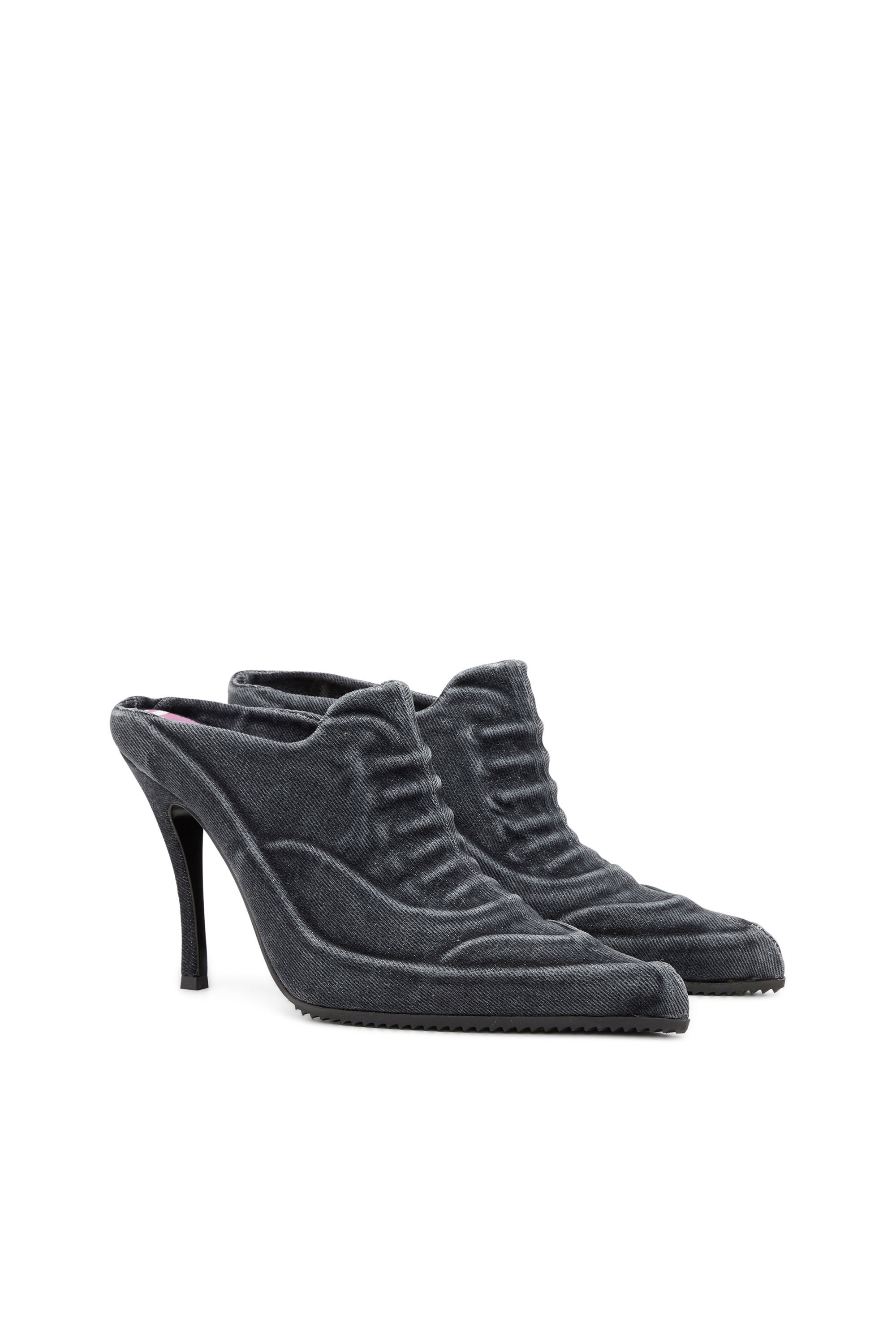 Diesel - D-CLOUD ML, Woman's D-Cloud-Mule in washed denim in Black - 2