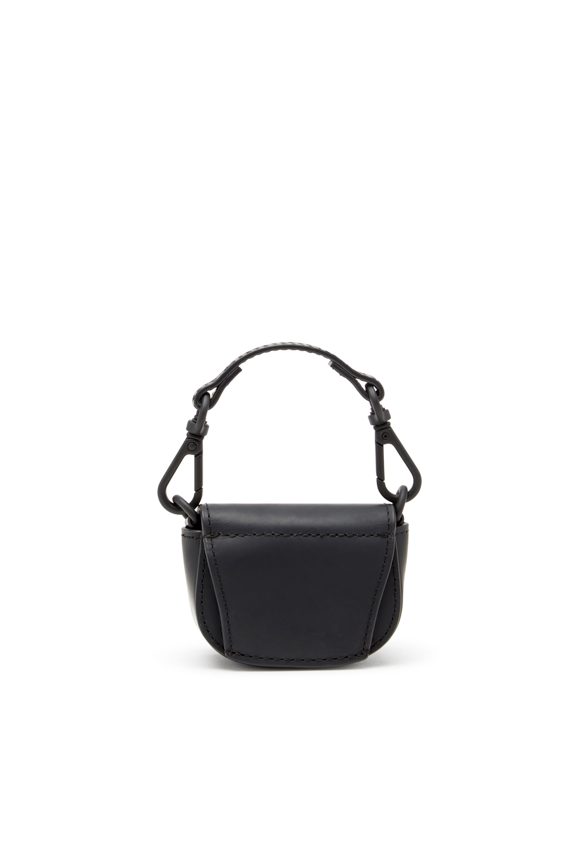 Diesel - 1DR XXS CHAIN, Woman Iconic micro bag charm in matte leather in Black - Image 2
