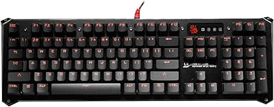 BLOODY B840 Light Strike LK Optical Gaming Keyboard – Orange LED Backlit – LK Blue Tactile Switch - Black