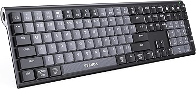 seenda Multi-Device Wireless Mechanical Keyboard, Low Profile Mechanical Bluetooth Keyboard, Tactile Quiet Switches, Full Size, for macOS, Windows, Linux, iOS, Android, Metal (Graphite)