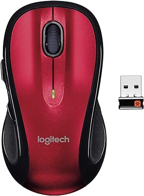 Logitech M510 Wireless Computer Mouse – Comfortable Shape with USB Unifying Receiver, Back/Forward Buttons and Side-to-Side Scrolling - Red