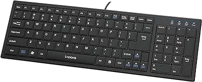 I-Rocks Black USB Wired Slim Keyboard (KR-6421-BK)