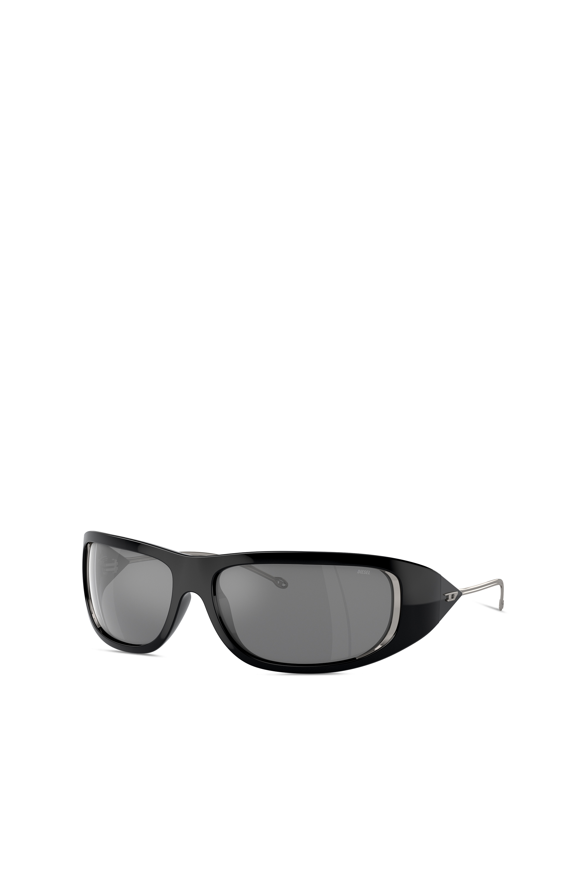 Diesel - 0DL3001, Unisex Wraparound style sunglasses in Black - Image 4