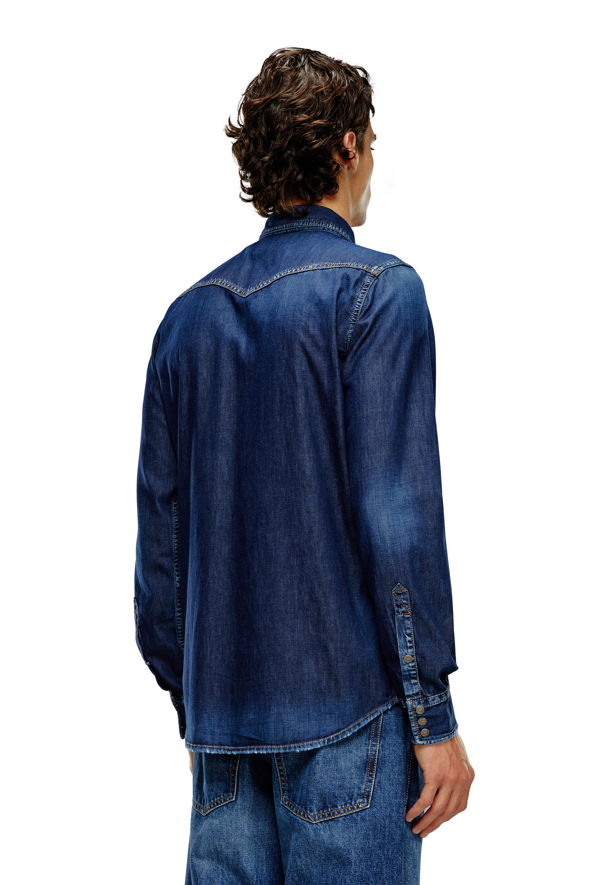 Diesel - D-VEGA, Man Overshirt in denim in Blue - Image 4