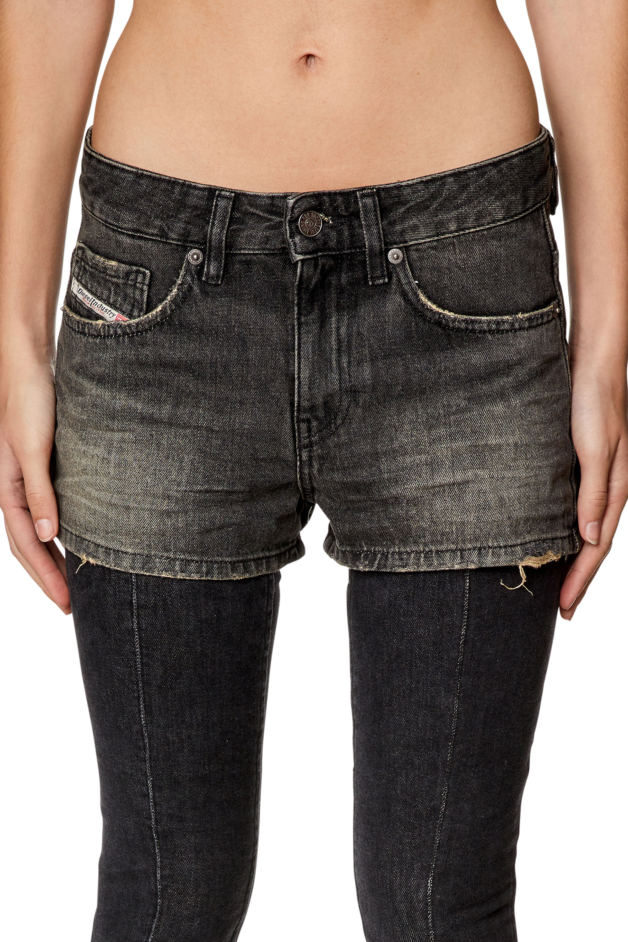 Diesel - DE-YUBA, Woman Denim shorts in Black - Image 5