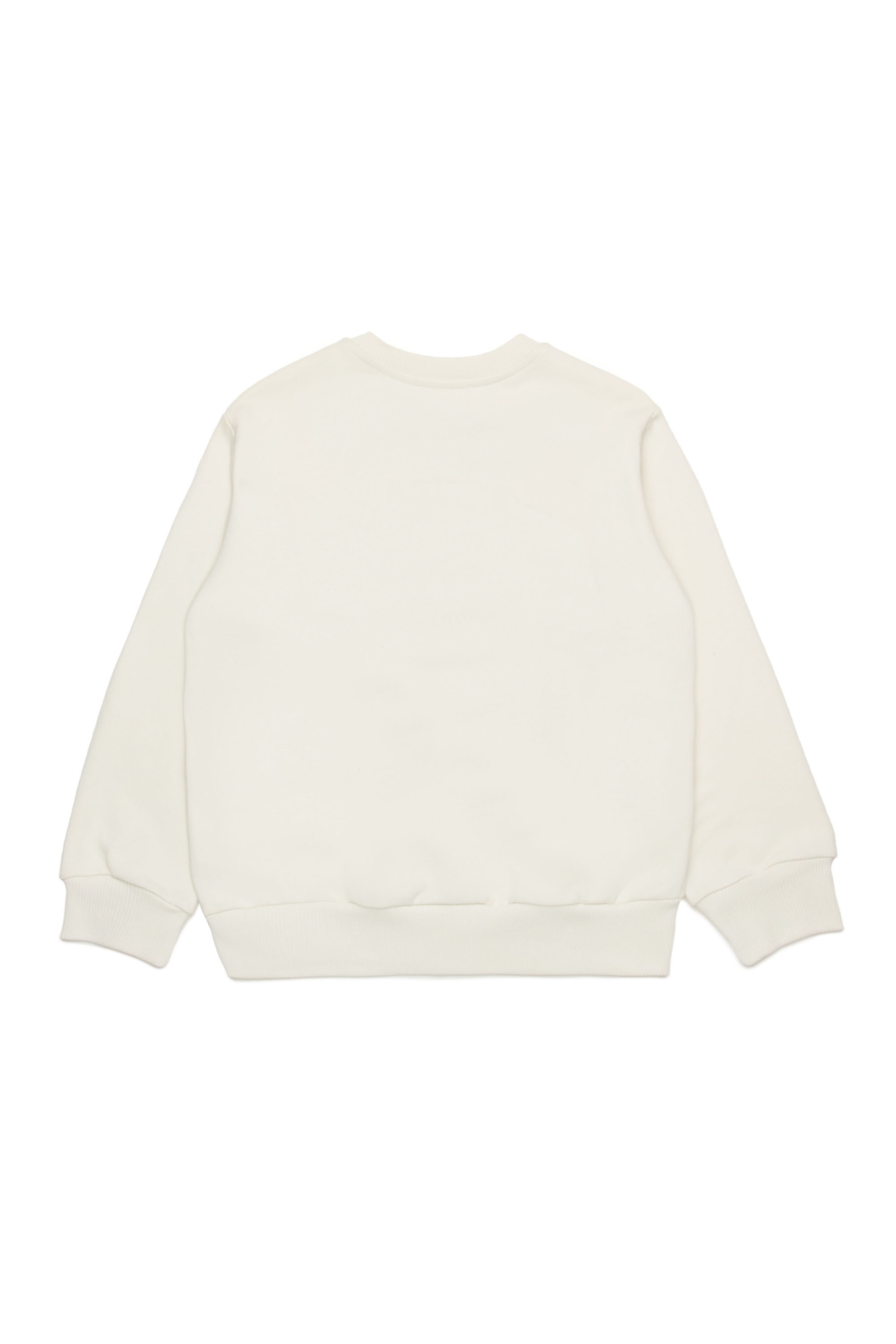 Diesel - SMARTBIGOVAL OVER, Man Sweatshirt with embossed Oval D logo in White - Image 3