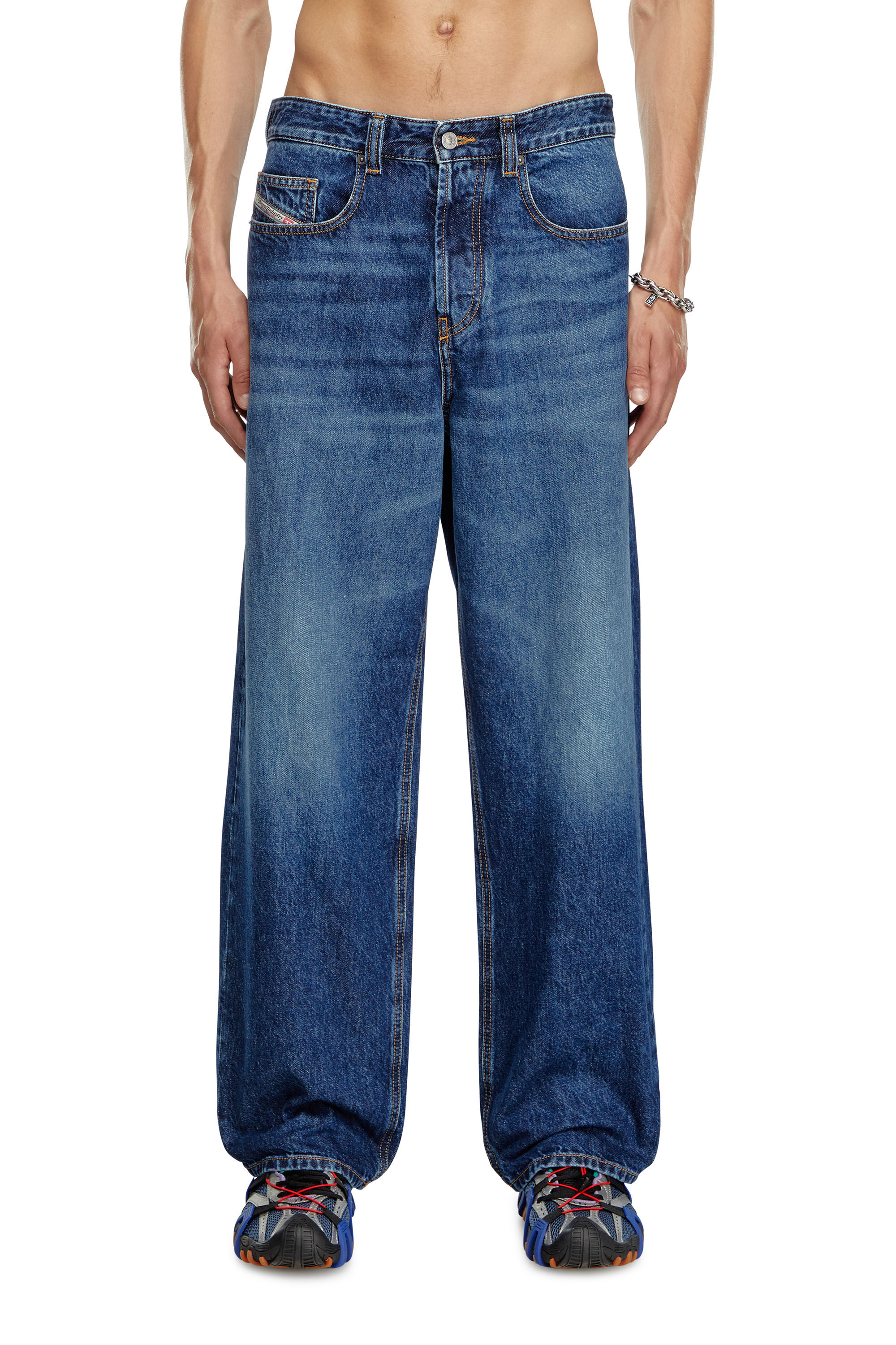 Diesel - Man Straight Jeans 2001 D-Macro 09I27, Medium blue - Image 3