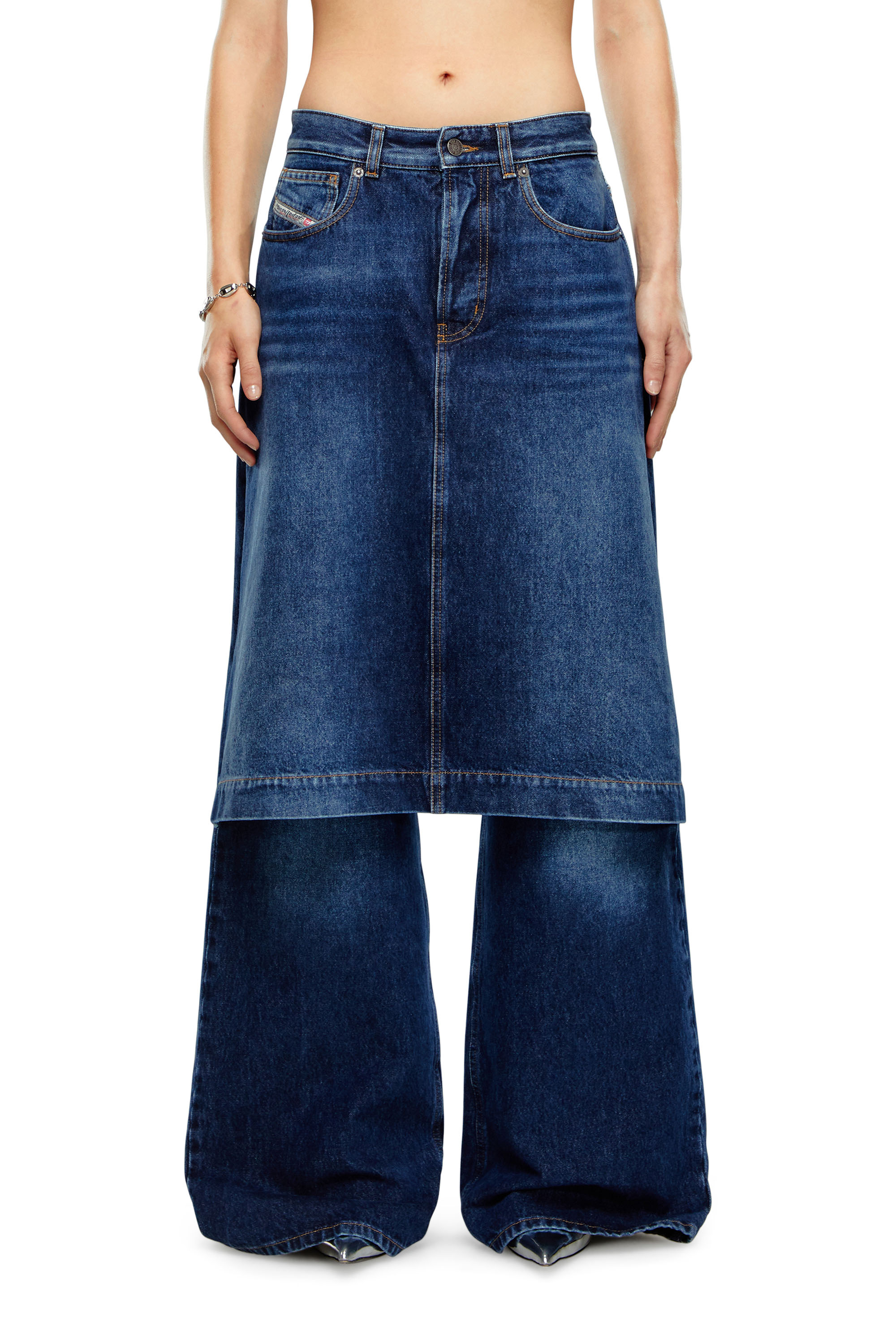 Diesel - Woman Straight Jeans D-Syren 0DBCF, Dark Blue - Image 1