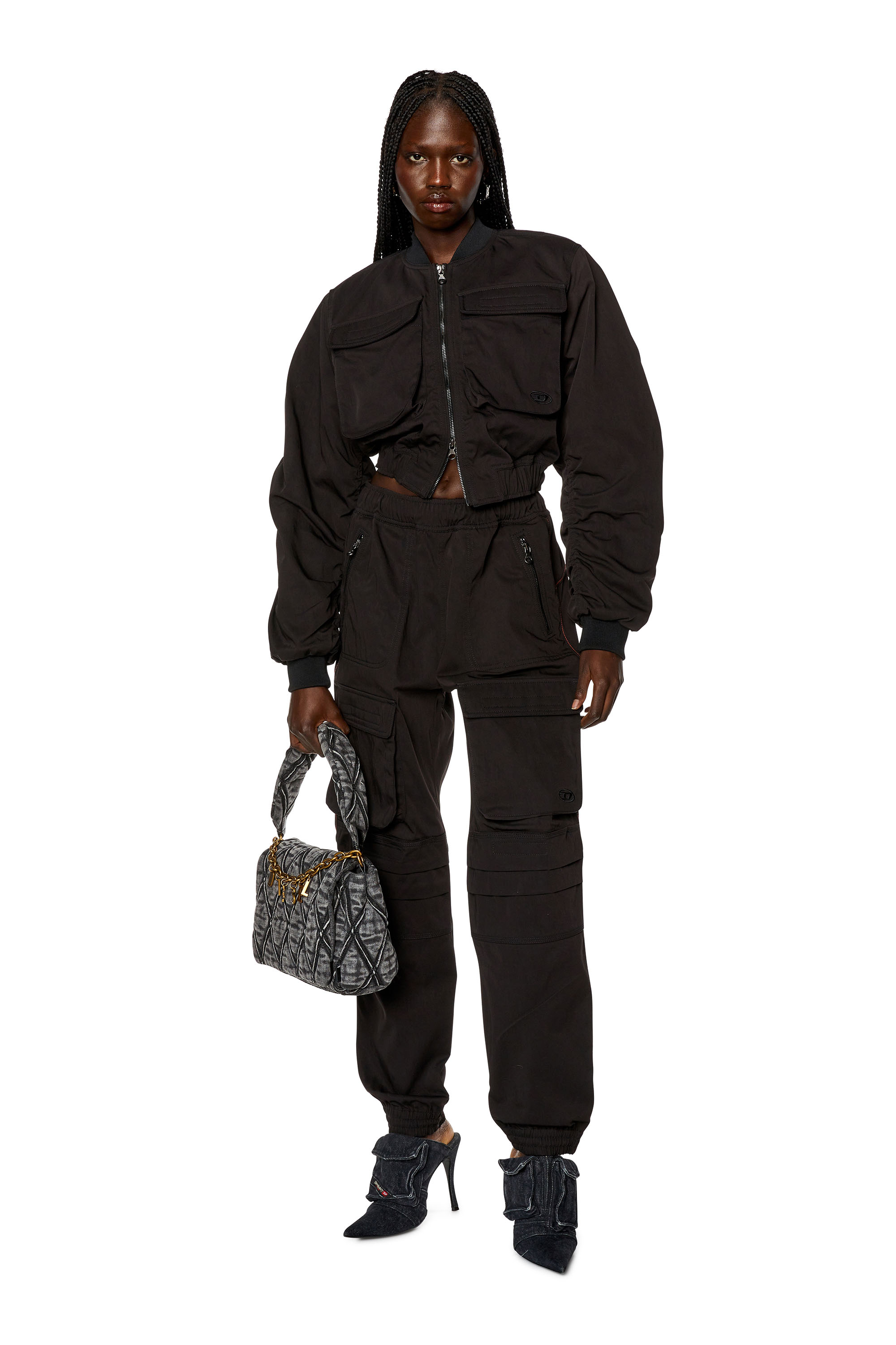 Diesel - G-KHLO, Woman Utility jacket in nylon twill in Black - Image 2
