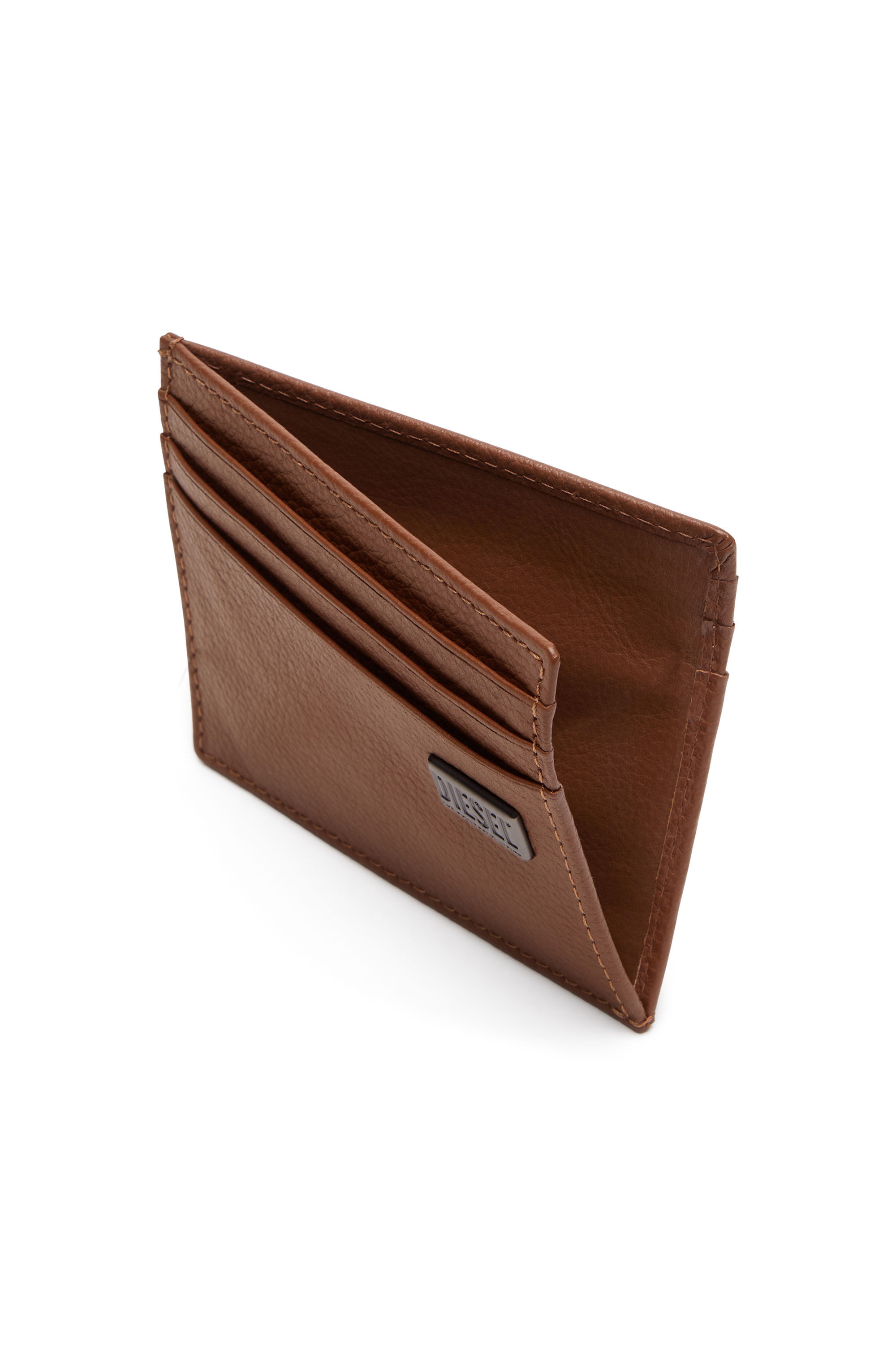 Diesel - MEDAL-D CARD HOLDER 6, Man Card holder in grainy leather in Brown - Image 3