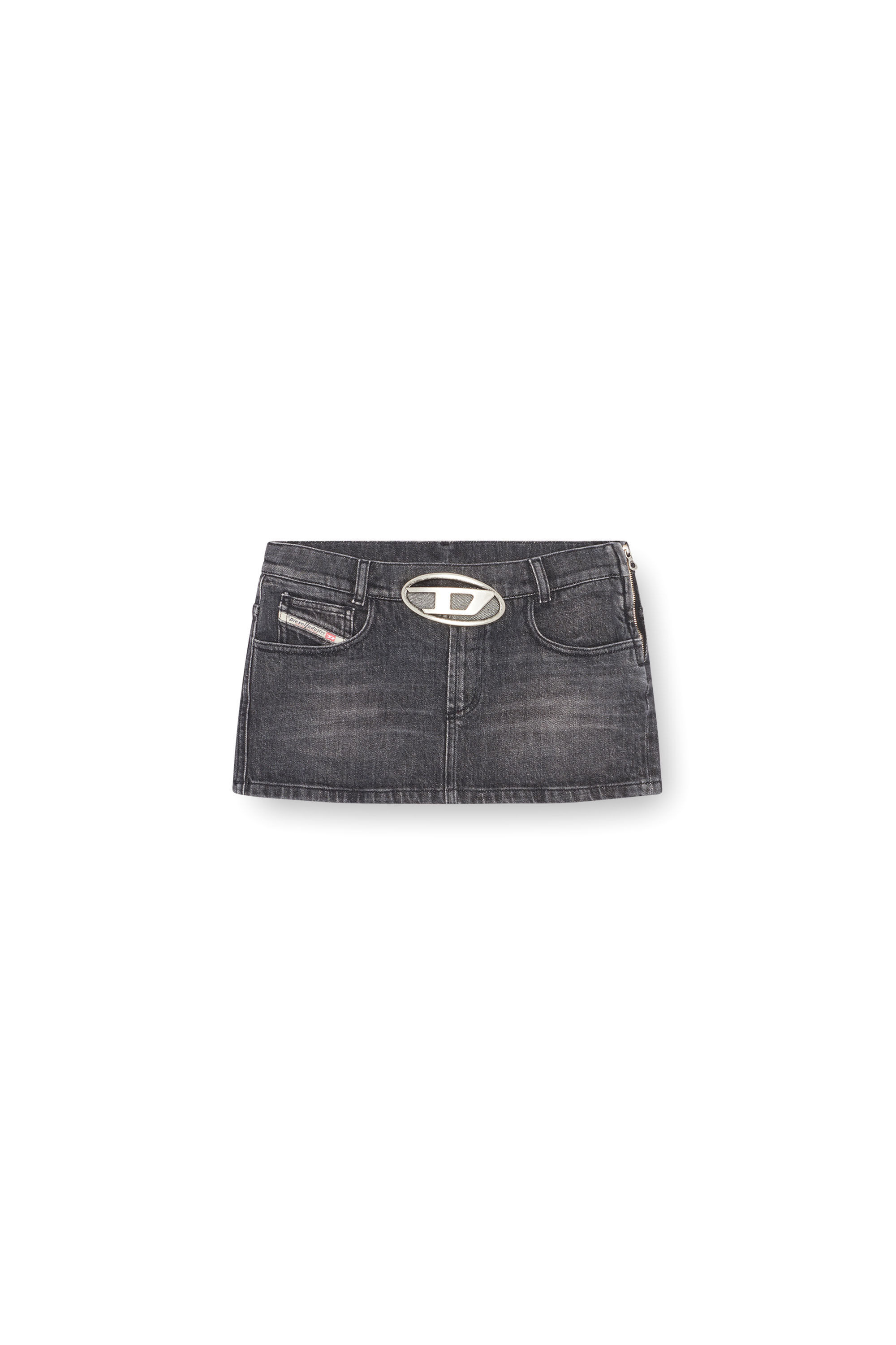 Diesel - DE-RON-S2, Woman's Mini skirt in denim in Black - 2