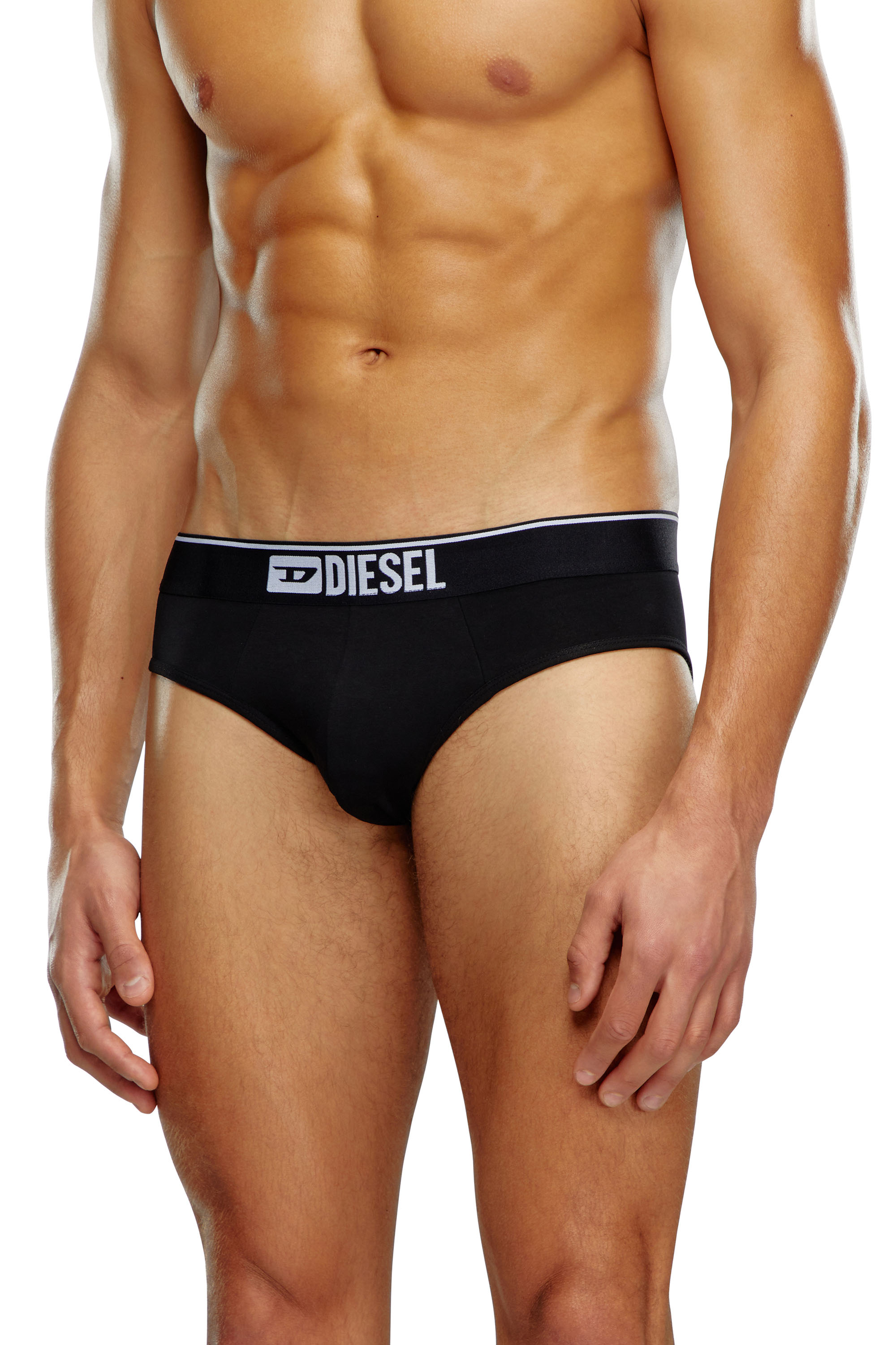 Diesel - UMBR-ANDRETHREEPACK, Man Three-pack of plain logo briefs in Black - Image 2