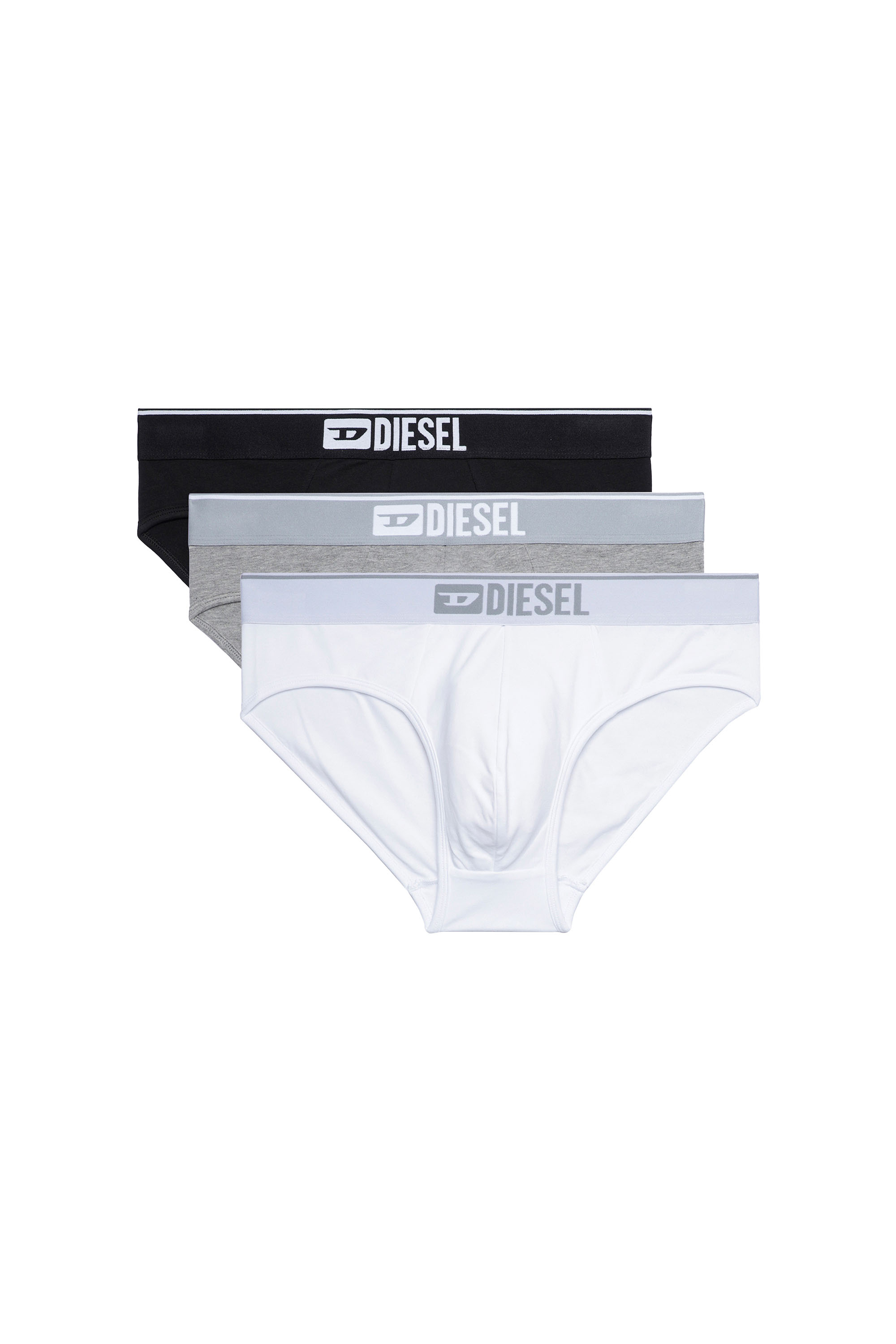 Diesel - UMBR-ANDRETHREEPACK, Man Three-pack of plain logo briefs in Multicolor - Image 1