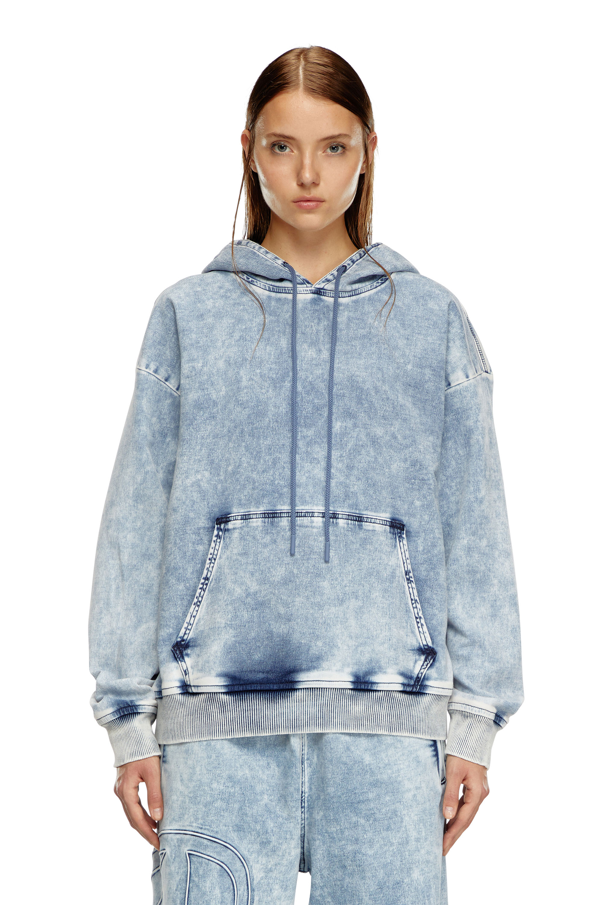 Diesel - D-UM-RIB-S2 TRACK, Unisex Sweatshirt in Track Denim with Oval D in Blue - Image 1