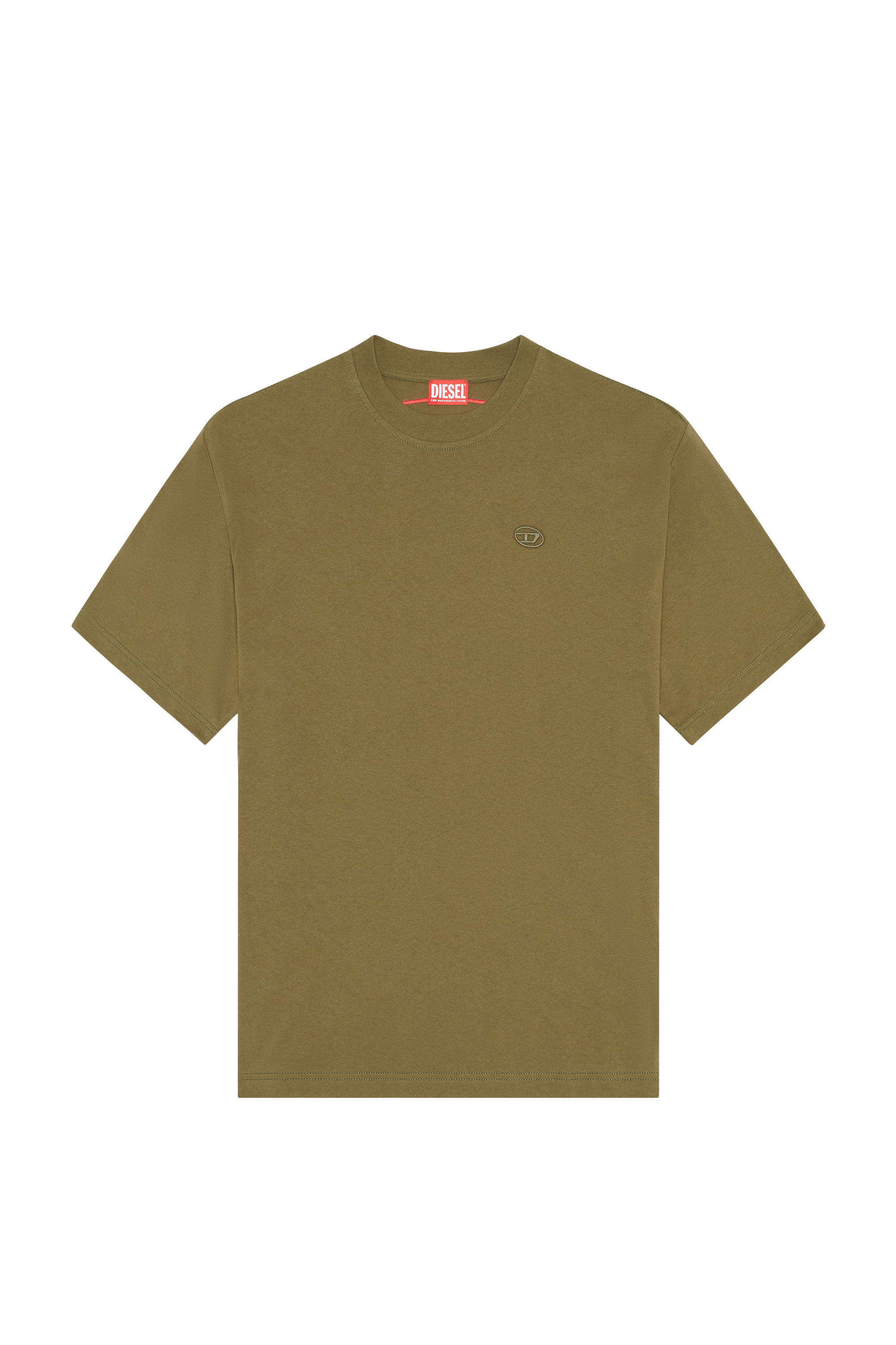 Diesel - T-BOGGY-MEGOVAL-D, Man T-shirt with maxi oval D embroidery in Green - Image 4