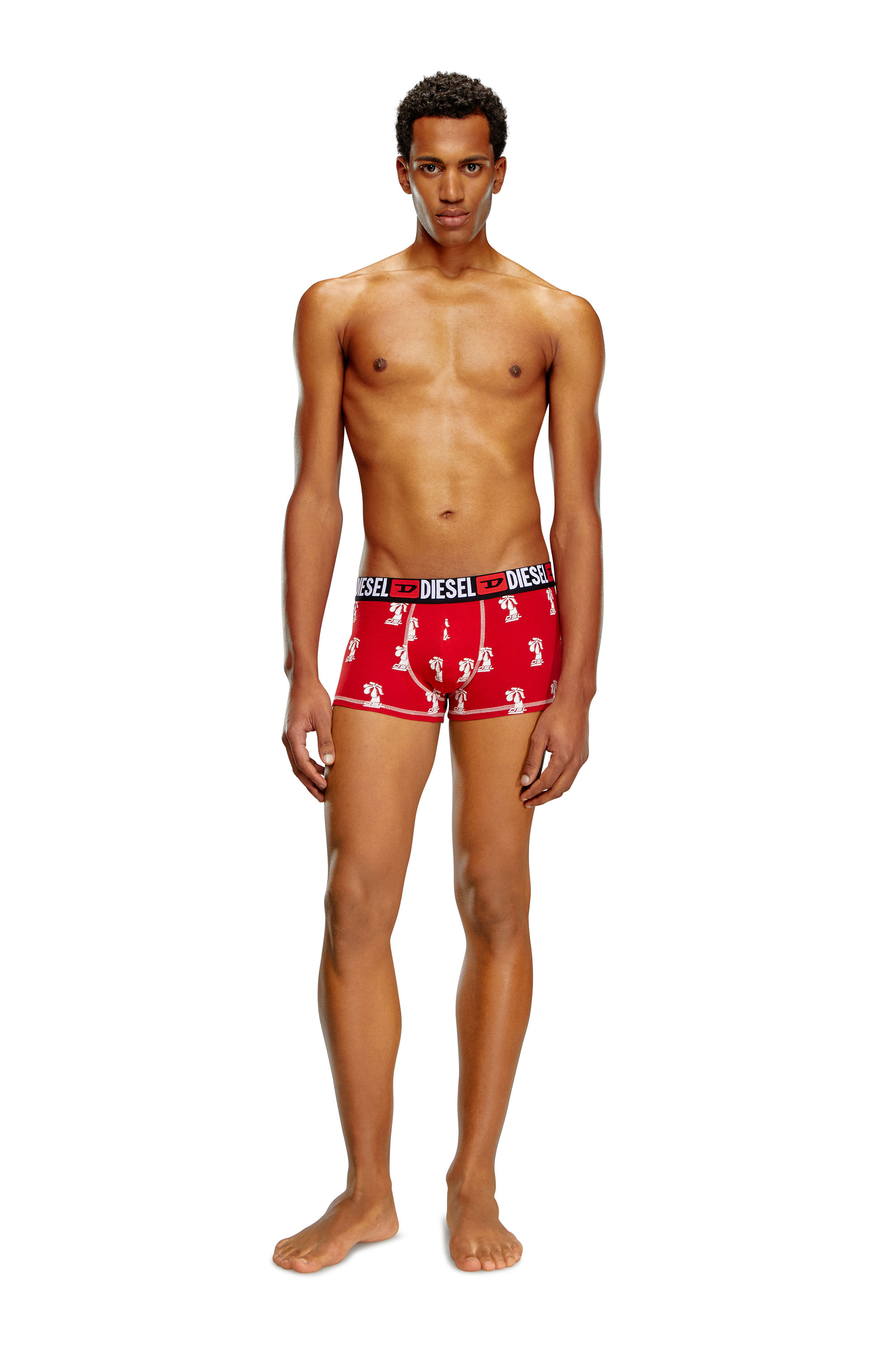 Diesel - UMBX-DAMIEN, Man Printed boxer briefs in Red - Image 1