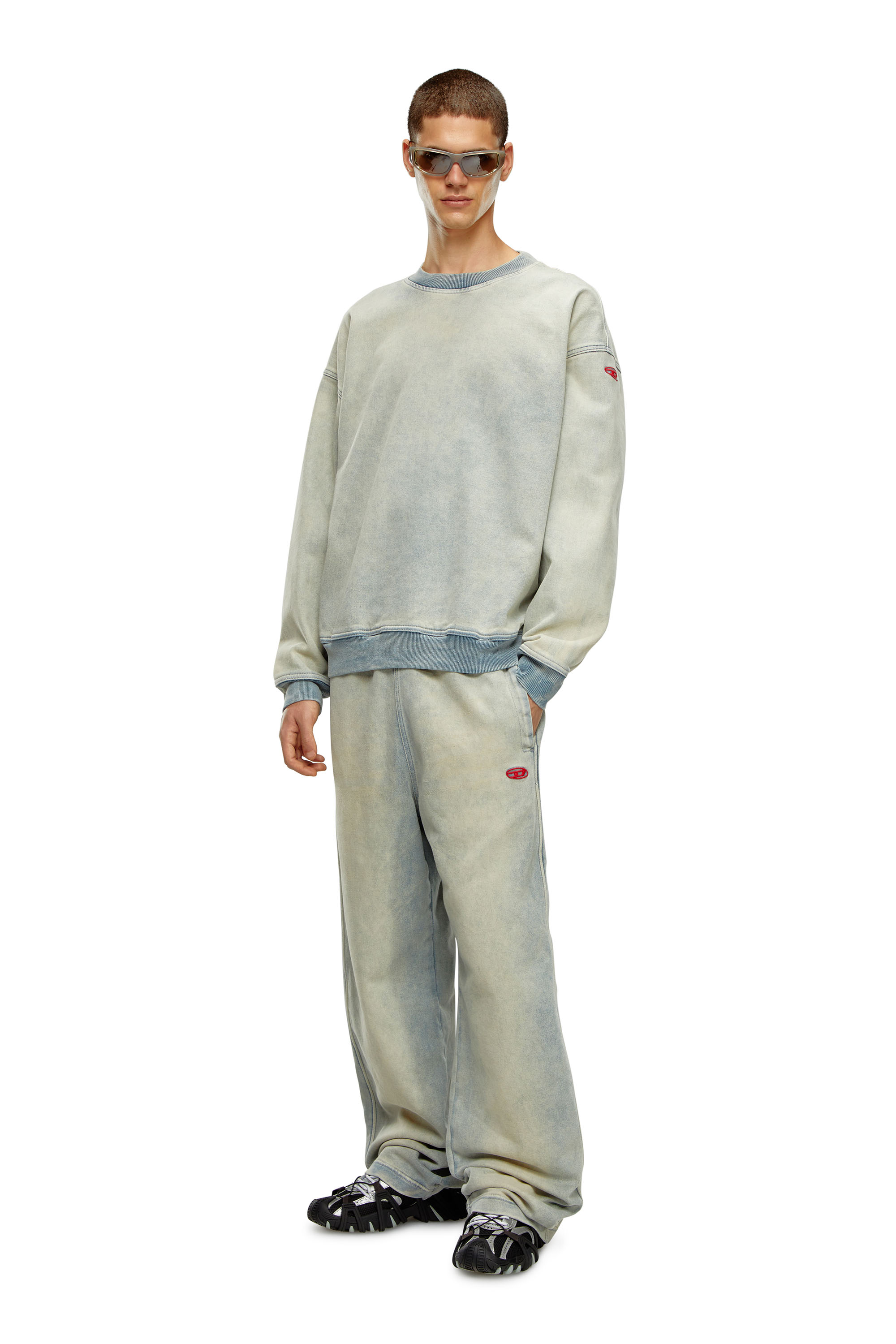 Diesel - D-KRIB TRACK, Man Sweatshirt in Track Denim in Blue - Image 2