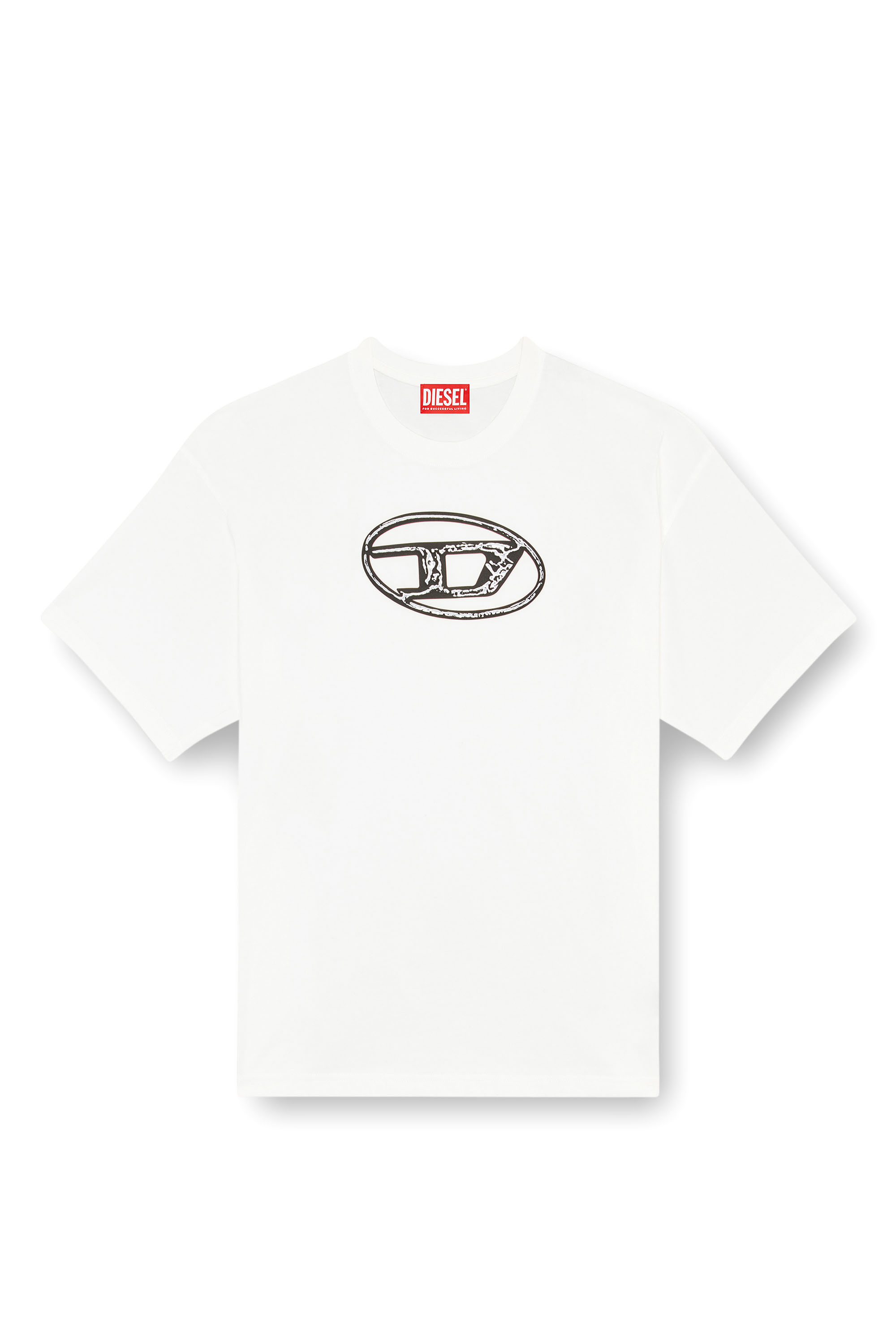 Diesel - T-BOXT-Q22, Man Faded T-shirt with Oval D print in White - Image 4