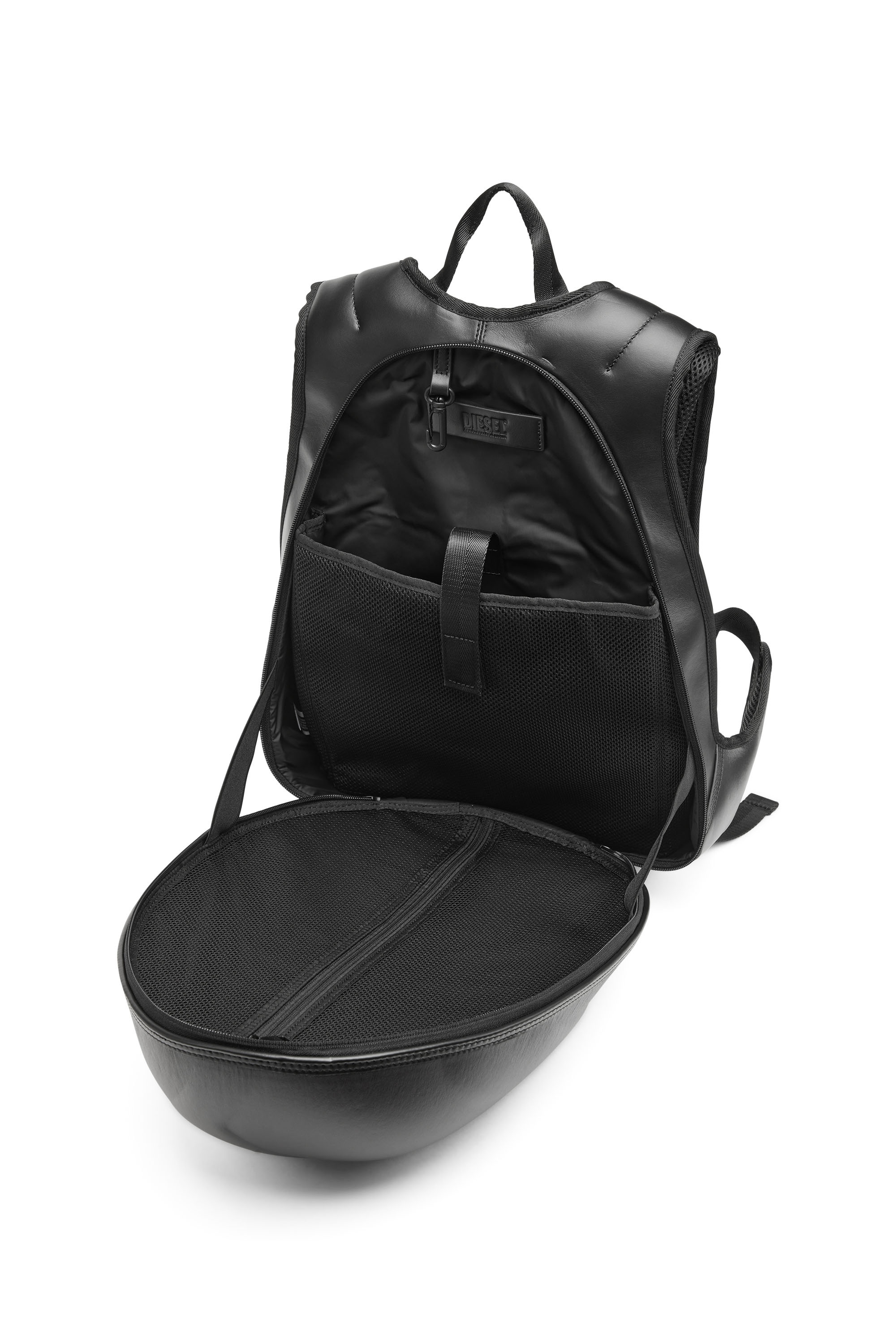 Diesel - 1DR-POD BACKPACK, Man 1DR-Pod Backpack - Hard shell leather backpack in Black - Image 4