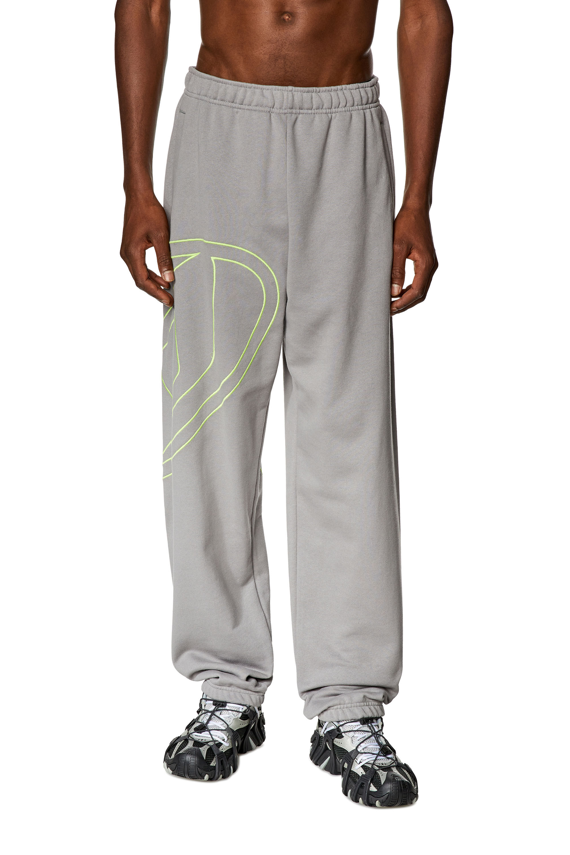 Diesel - P-MARKY-MEGOVAL-D, Man Track pants with mega oval D in Grey - Image 3