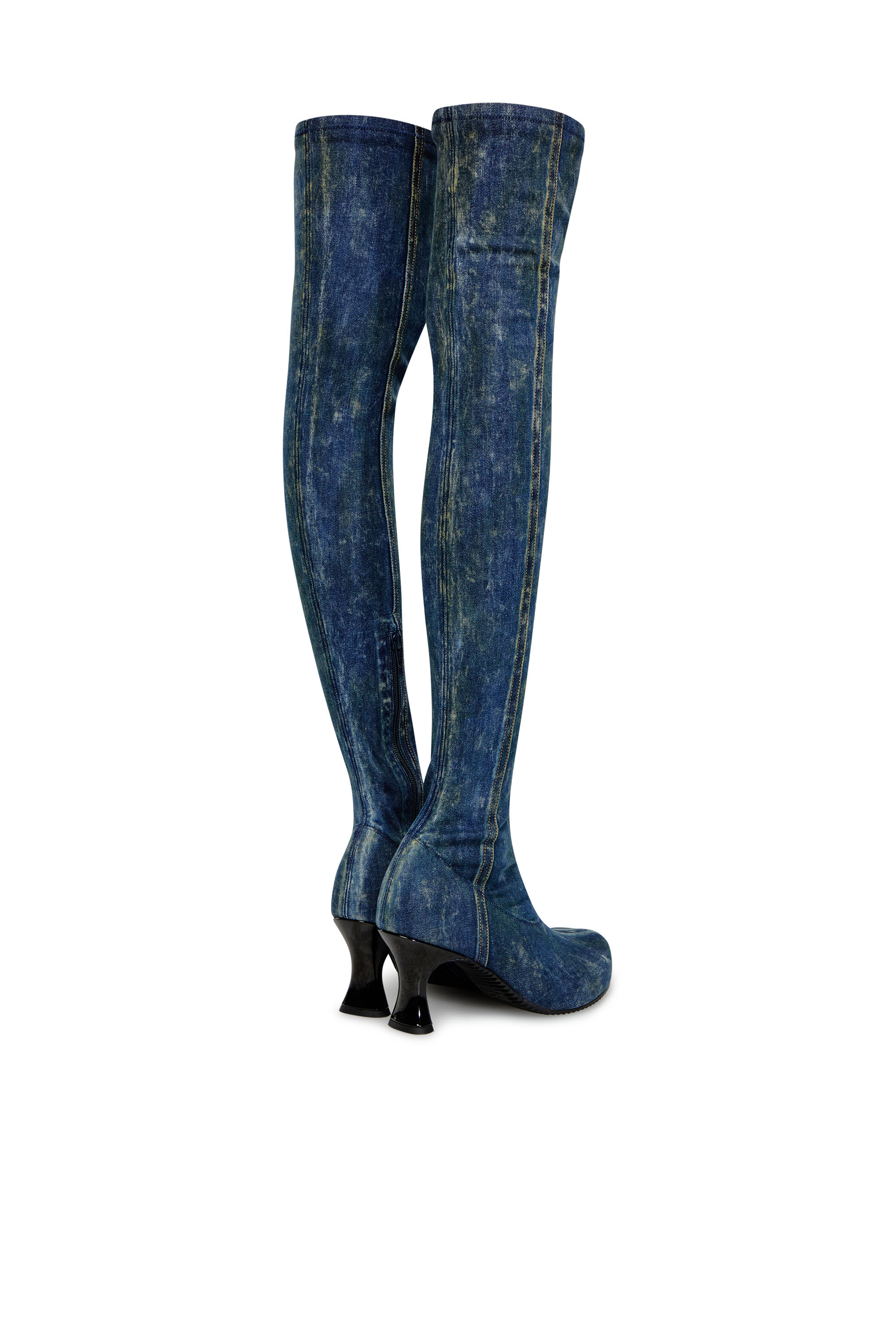 Diesel - D-WOODSTOCK TBT, Woman D-Woodstock-Over-the-knee boots in denim in Blue - Image 3