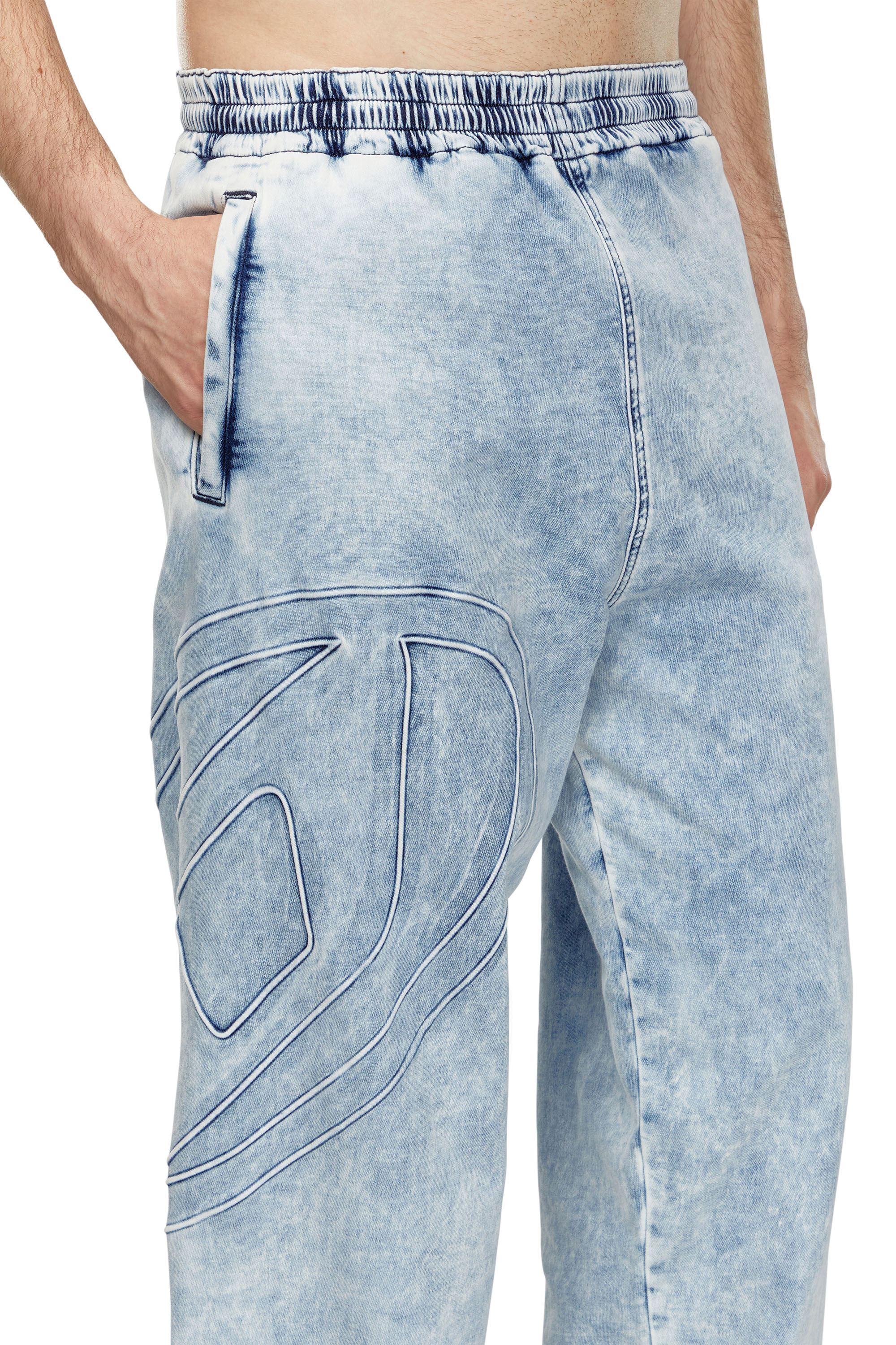 Diesel - Unisex Tapered D-Lab Track Denim 0CBDN, Light Blue - Image 4