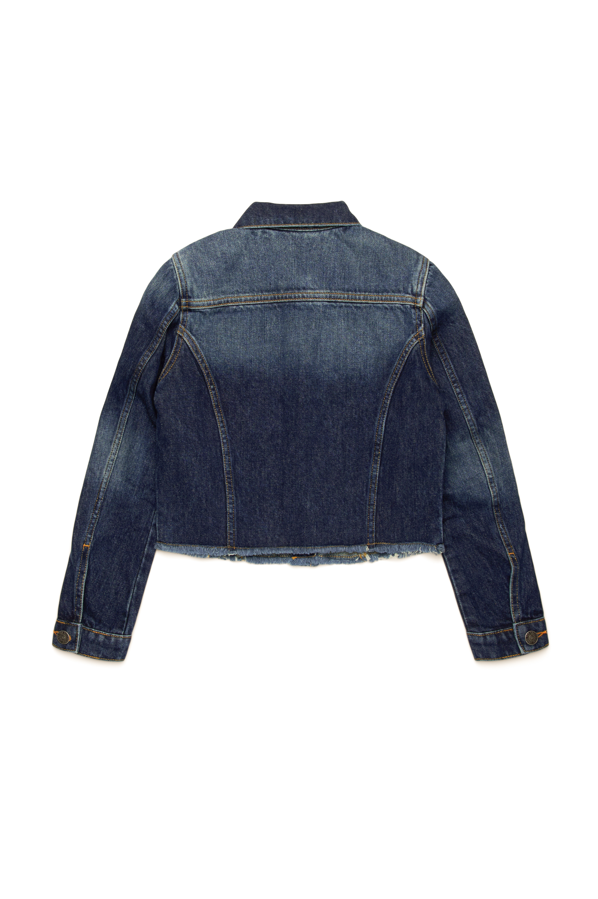 Diesel - JEBONNY-S, Woman Trucker jacket with frayed hem in Blue - Image 2