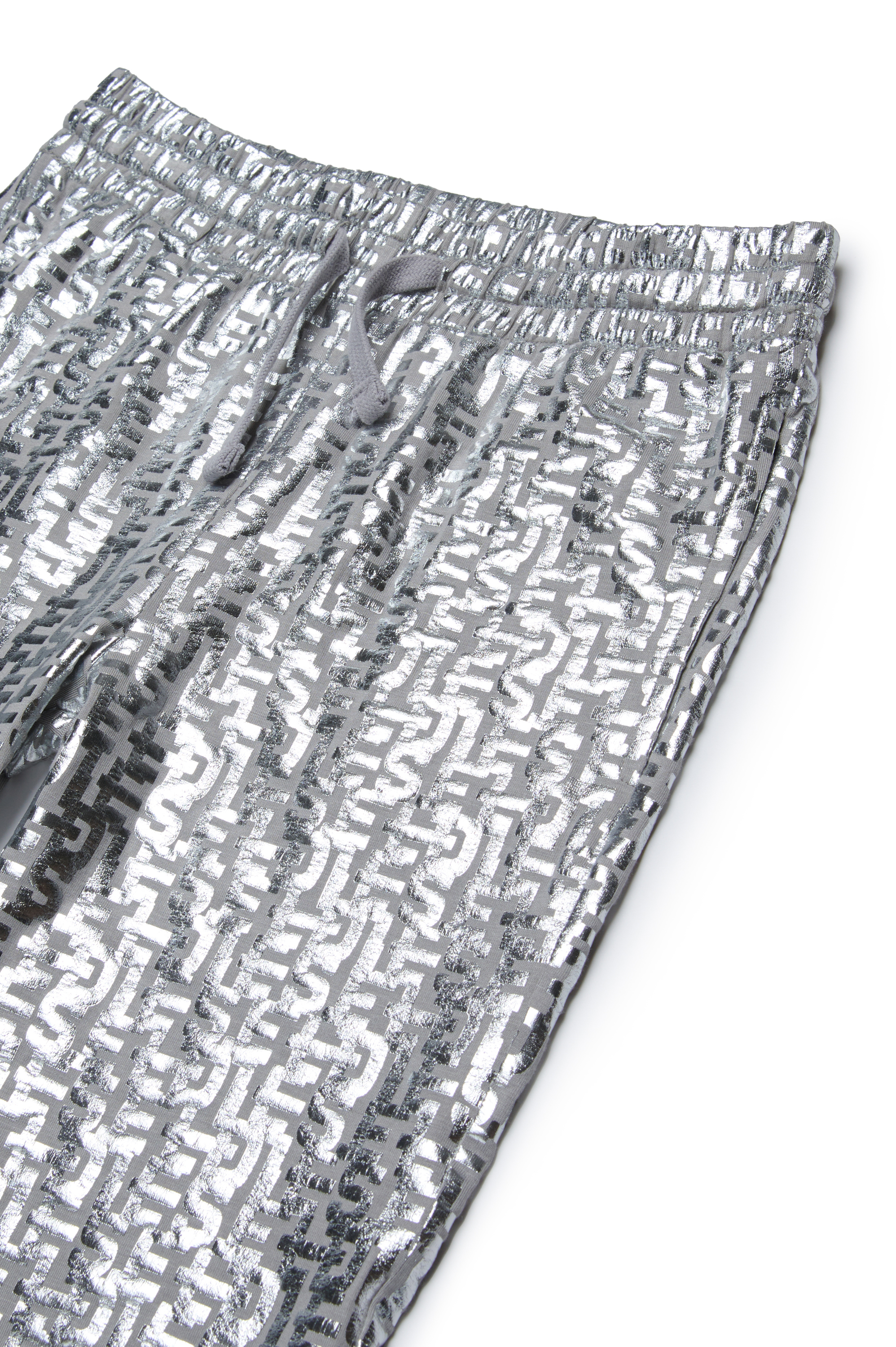 Diesel - PENDYX, Woman Track pants with monogram foil print in Silver - Image 3