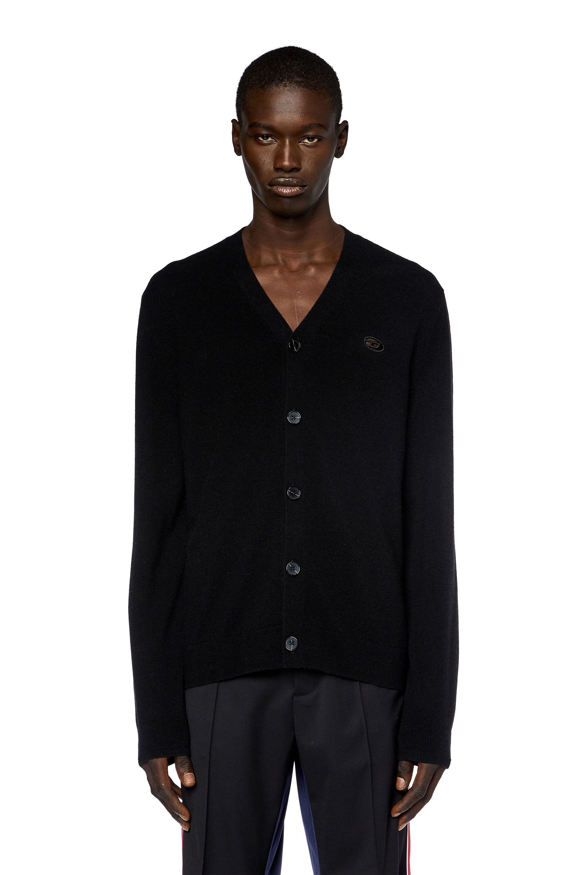 Diesel - K-ZANNIS, Man's Wool and cashmere cardigan in Black - 6