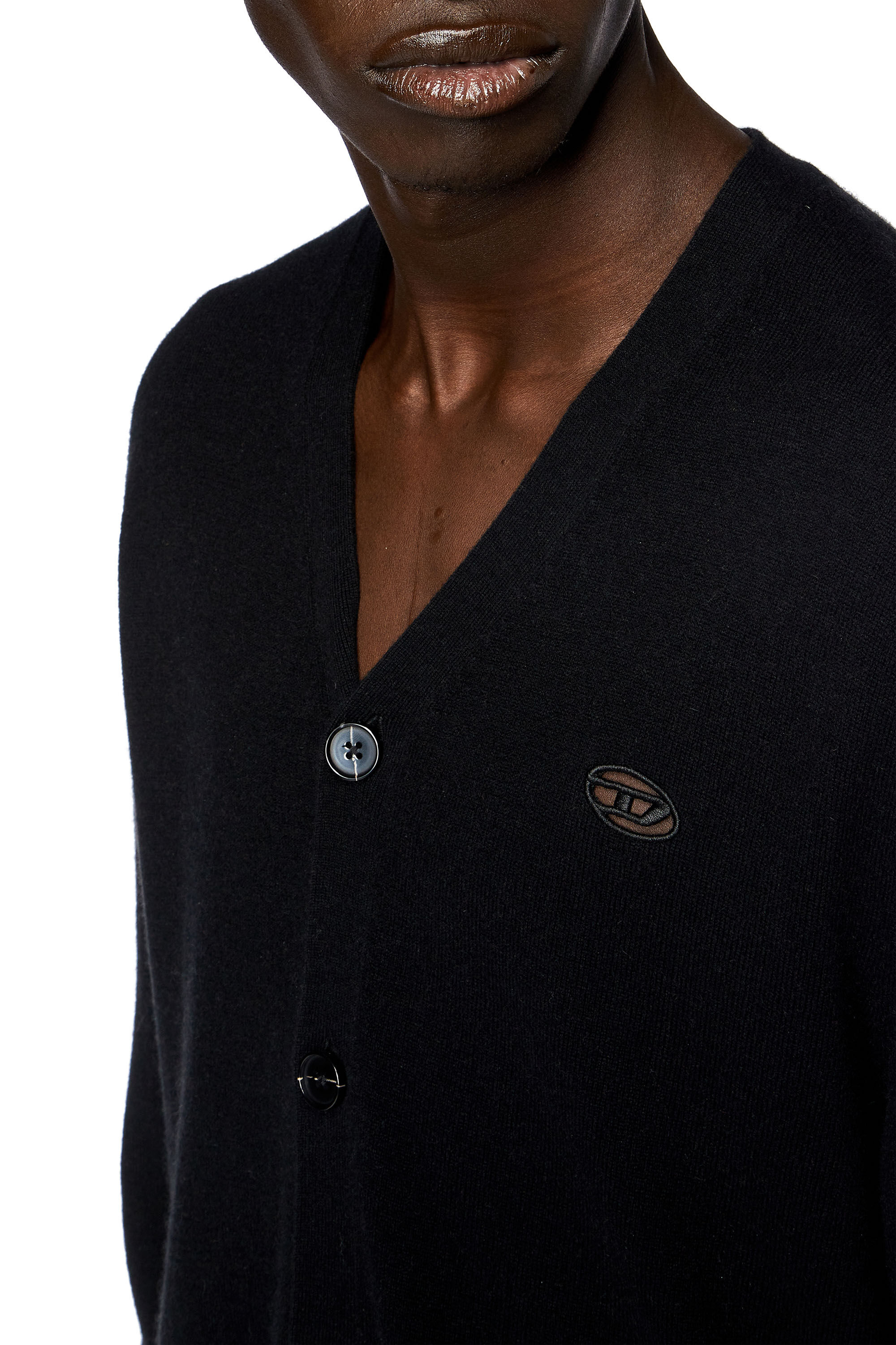 Diesel - K-ZANNIS, Man's Wool and cashmere cardigan in Black - 5