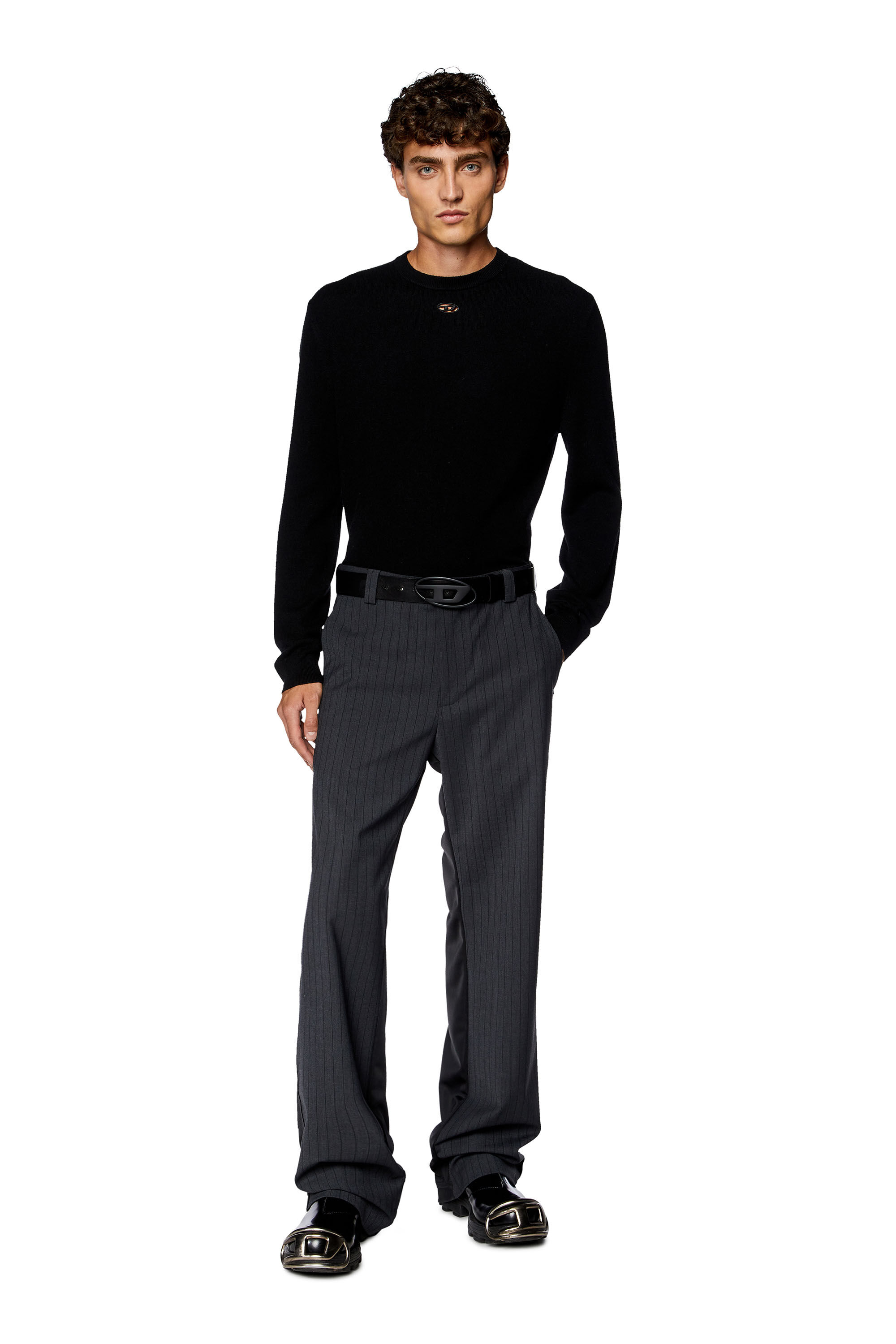 Diesel - K-VIERI, Man's Wool and cashmere jumper in Black - 1