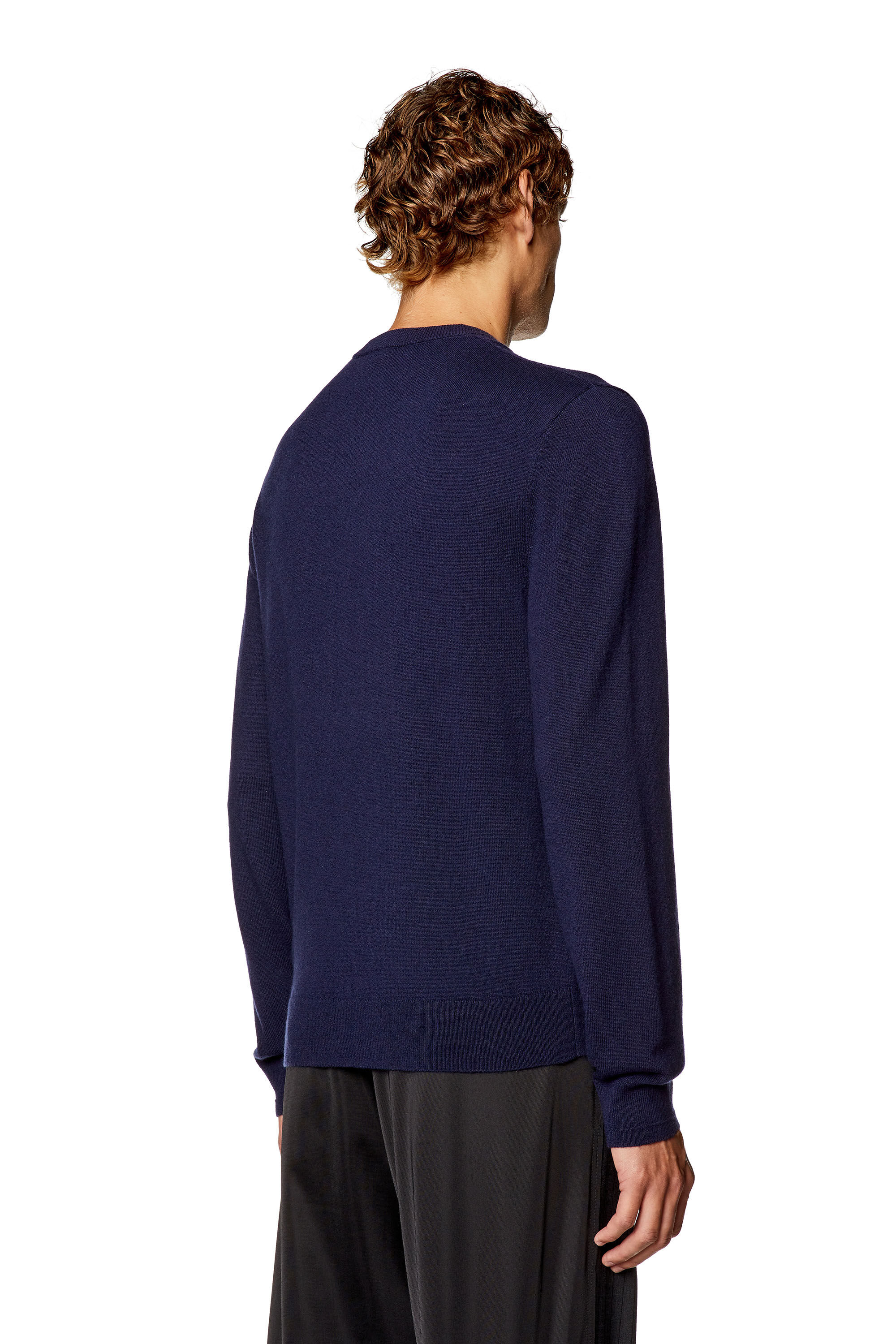 Diesel - K-VIERI, Man's Wool and cashmere jumper in Dark Blue - 4