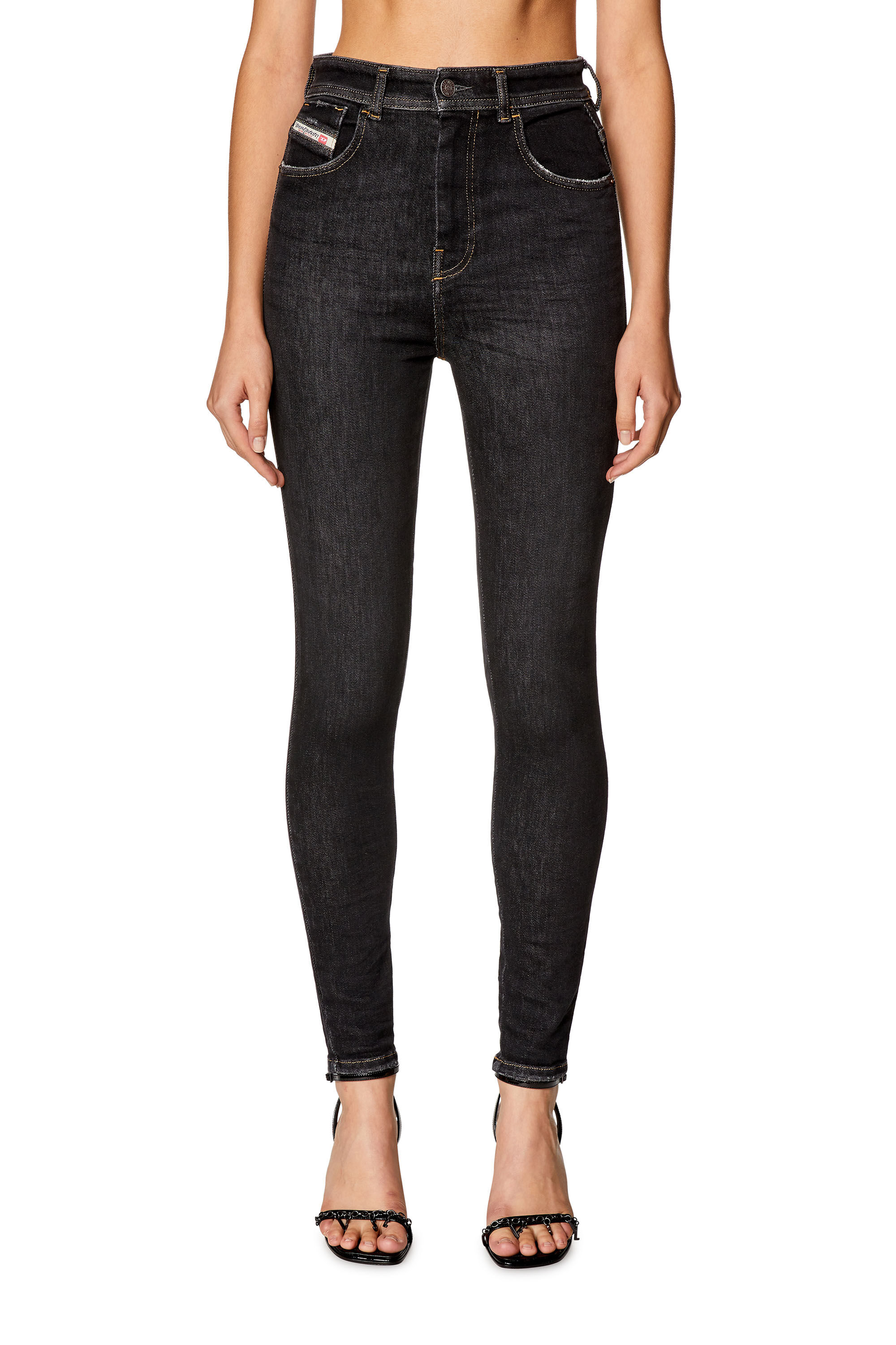 Diesel - Woman Super skinny Jeans 1984 Slandy-High 09H89, Black/Dark grey - Image 3