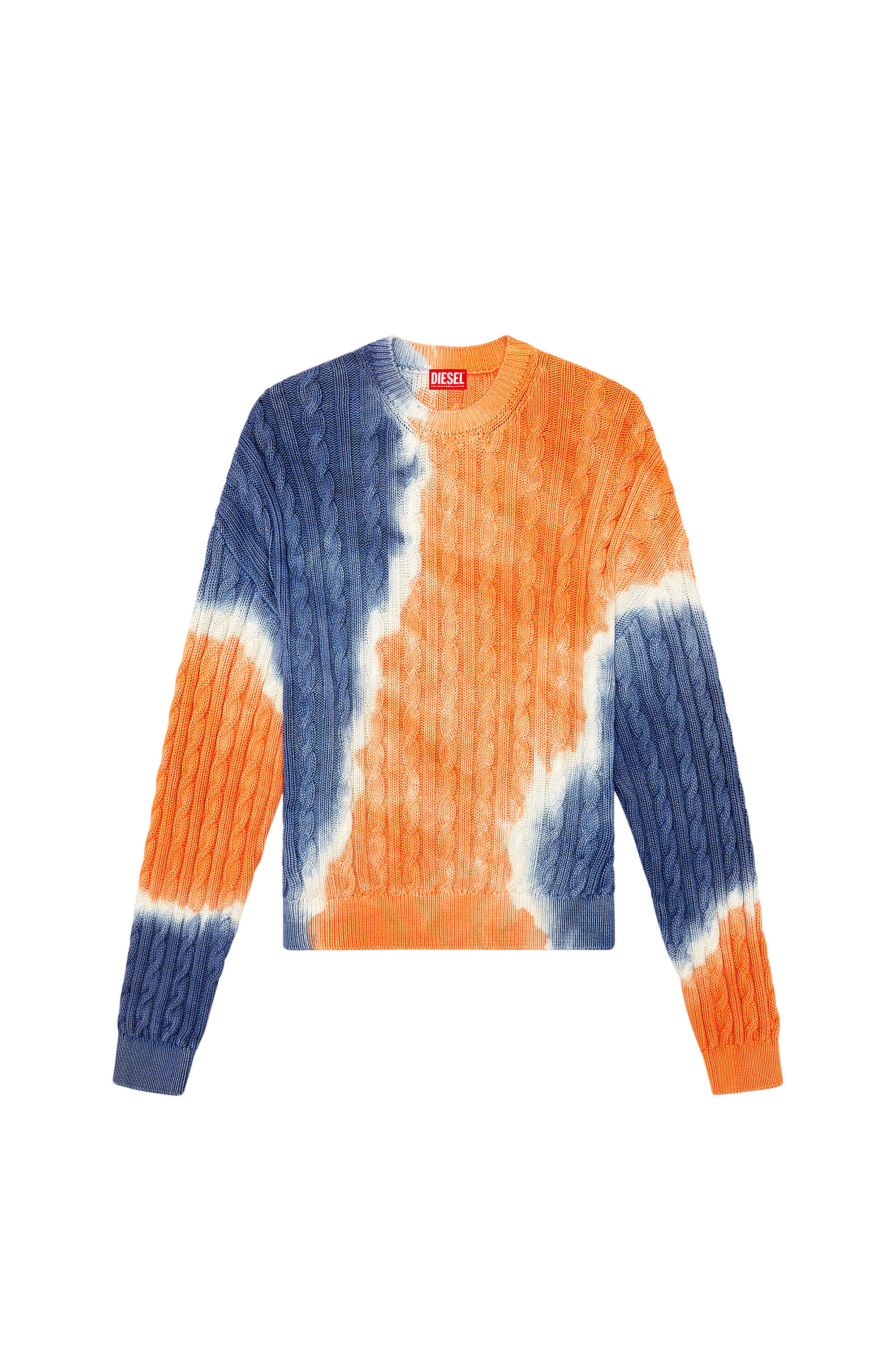 Diesel - K-JANCI, Man Tie-dye jumper in cable-knit cotton in Multicolor - Image 2