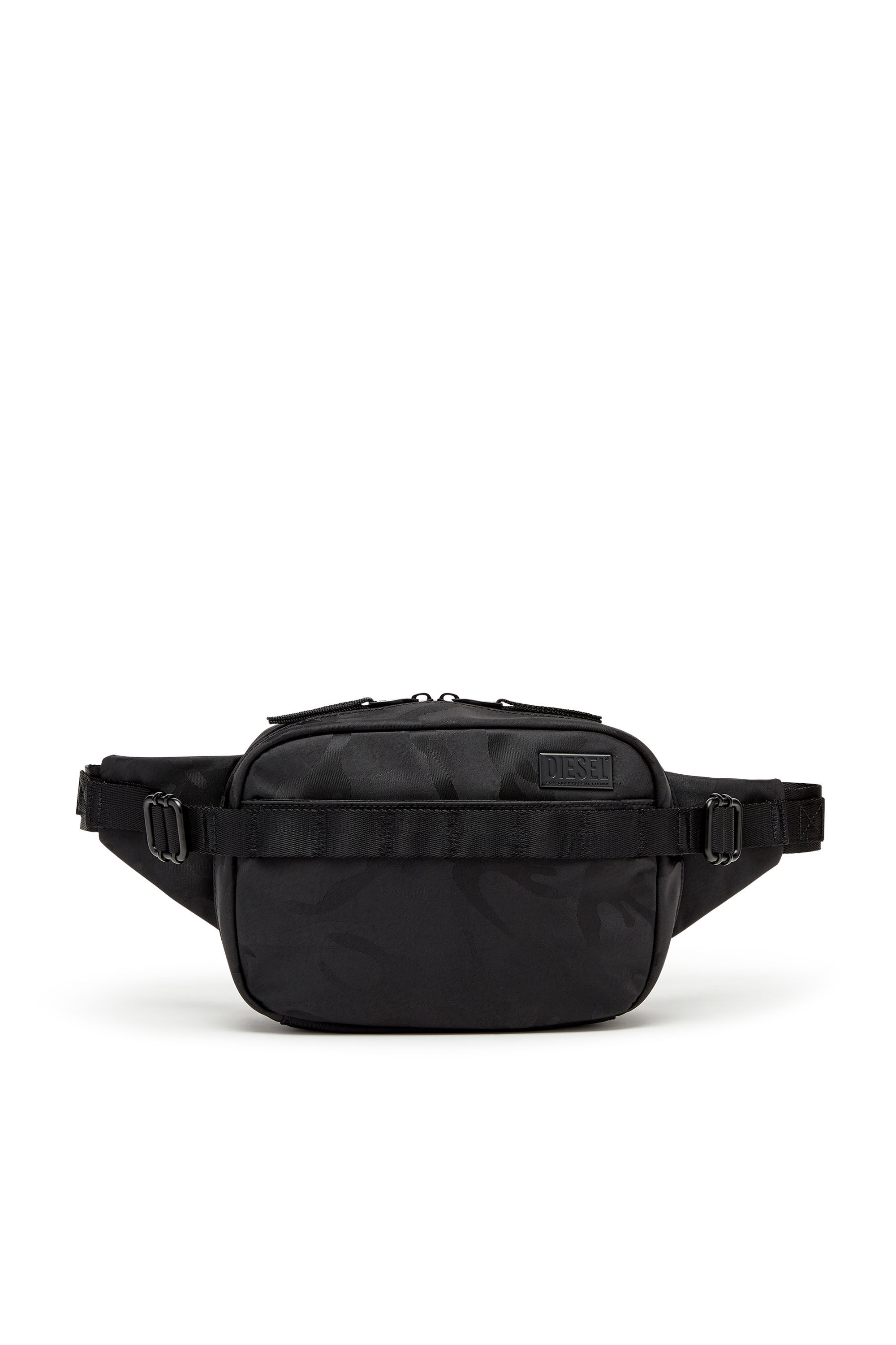 Diesel - DSRT BELTBAG, Man Dsrt-Utility belt bag in printed nylon in Black - Image 1