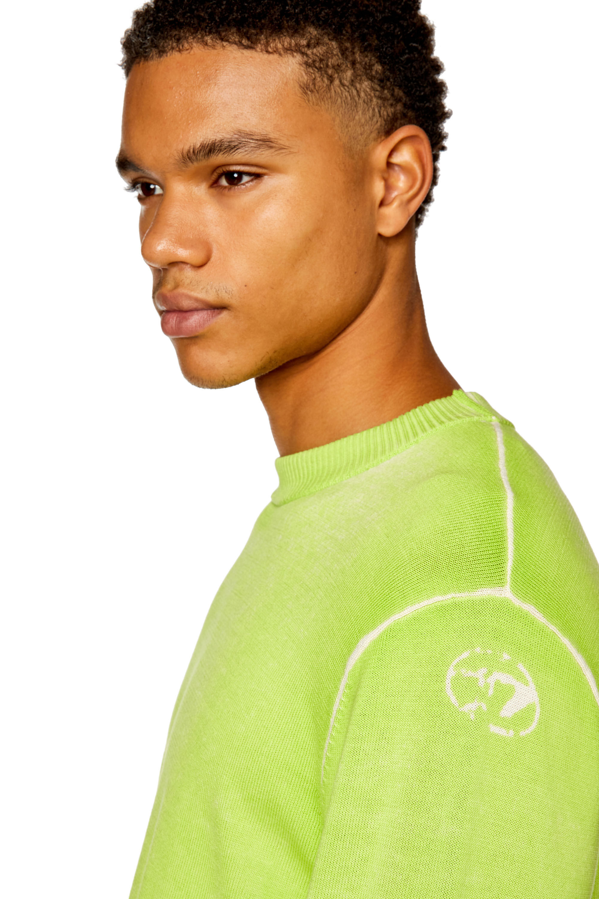 Diesel - K-LARENCE-B, Man Reverse-print cotton jumper in Green - Image 5